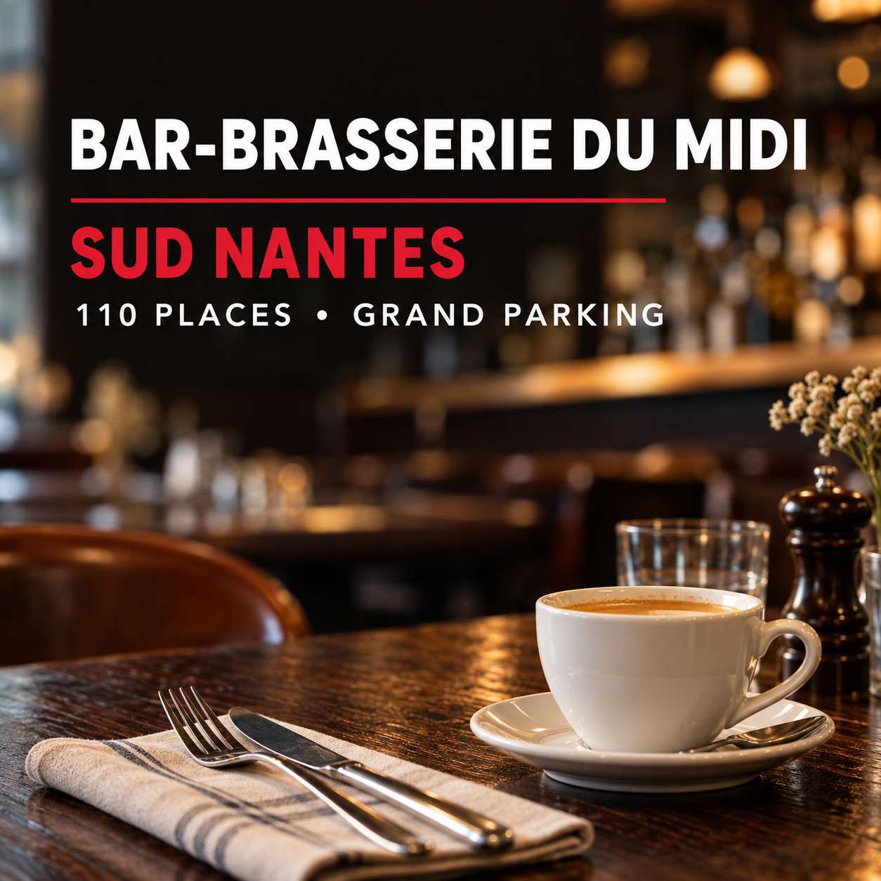 Bar brassserie Nantes sud avec parking