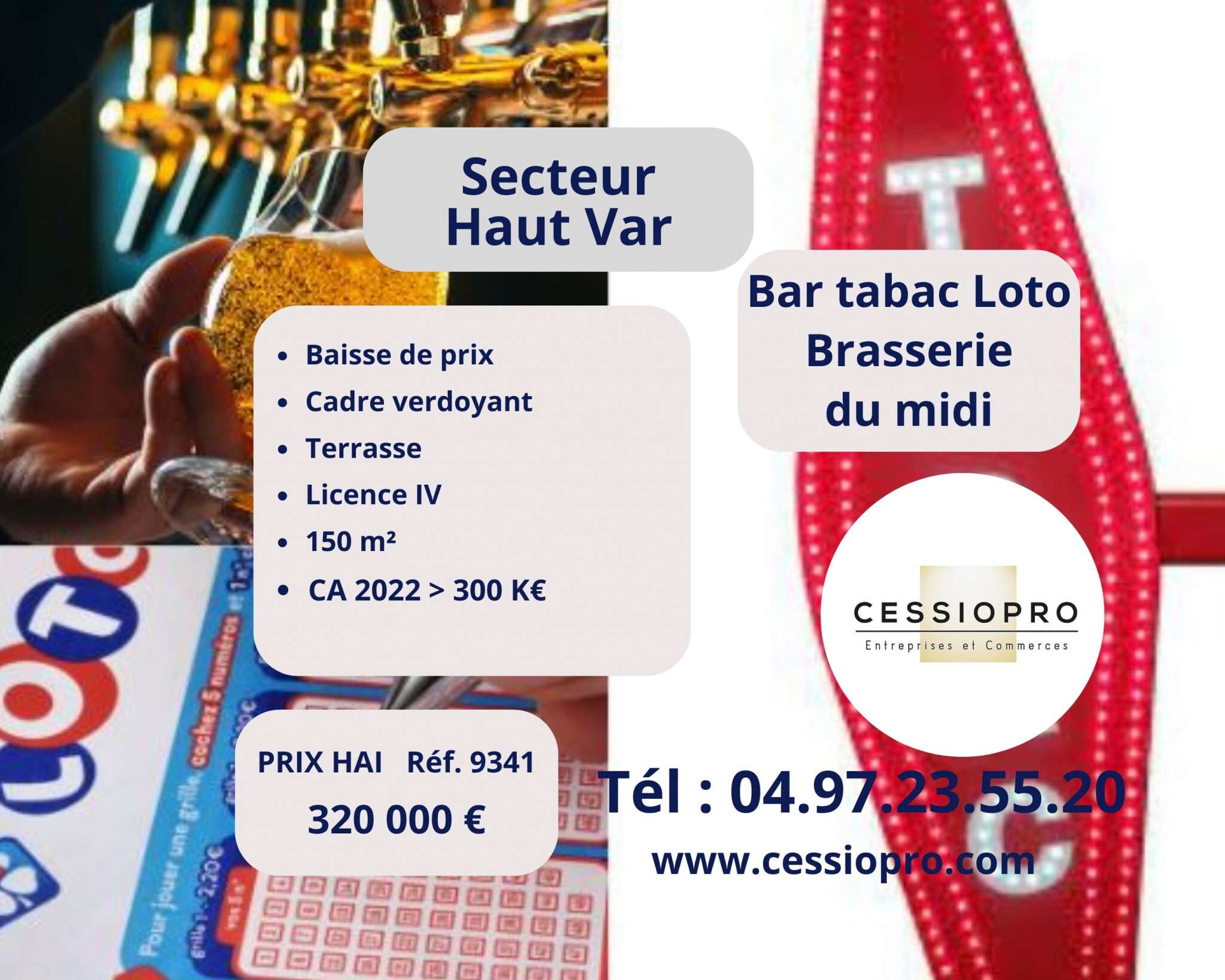 Vend bar tabac loto brasserie terrasse à Brignoles