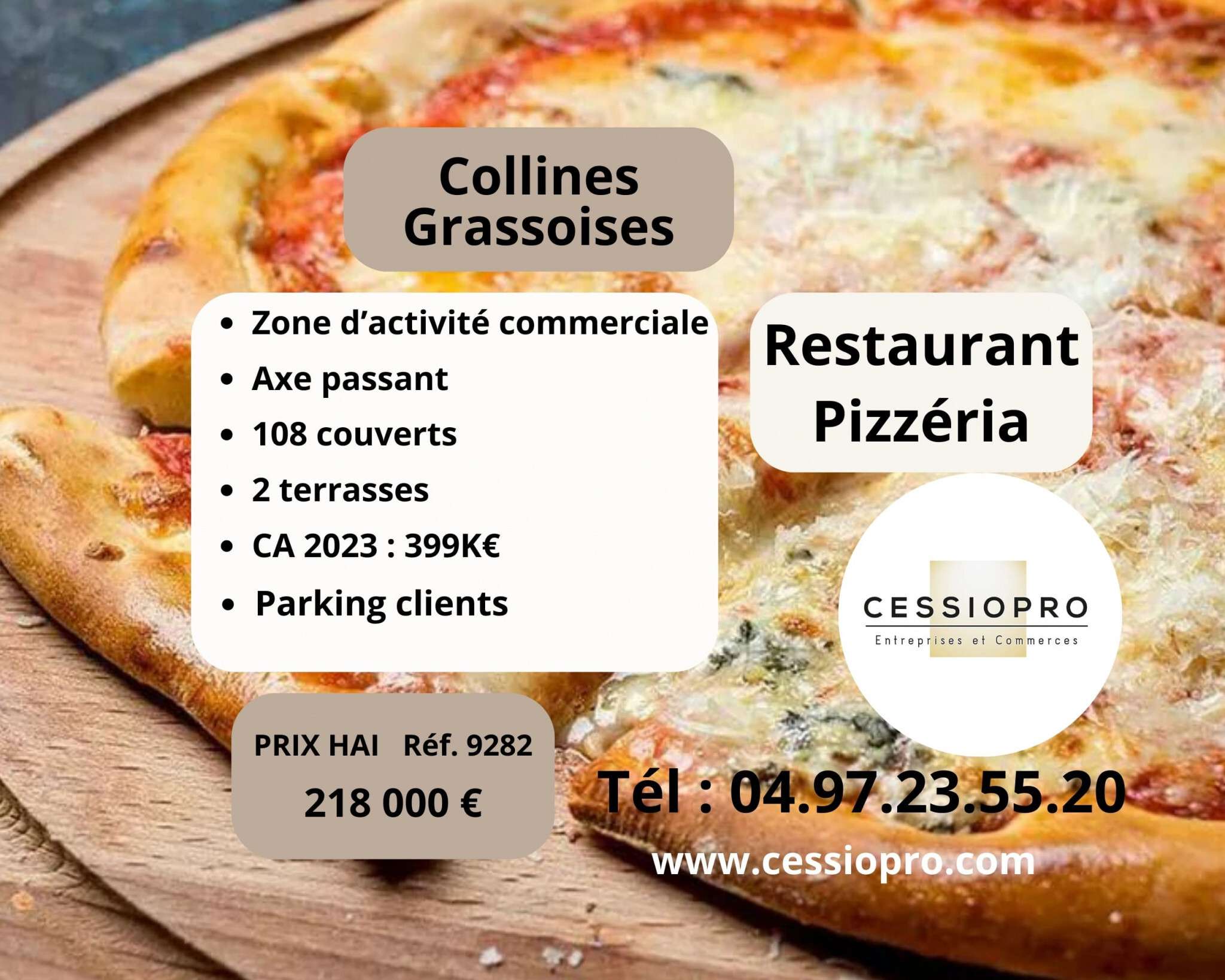 Vend restaurant pizzeria four à bois à Montauroux