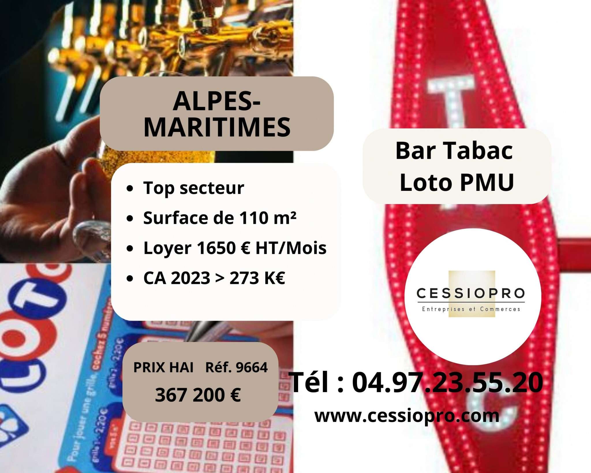 Bar tabac loto PMU à vendre à Châteauneuf Grasse