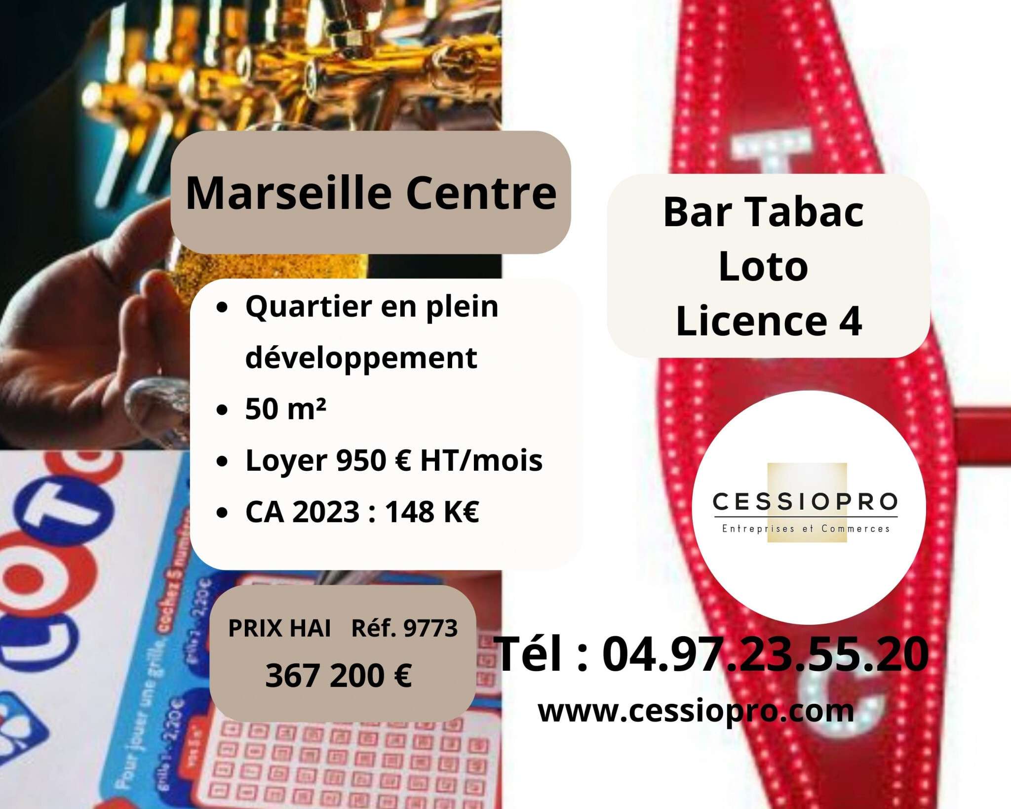 Vente bar tabac lic 4 loto bimbeloteries Marseille