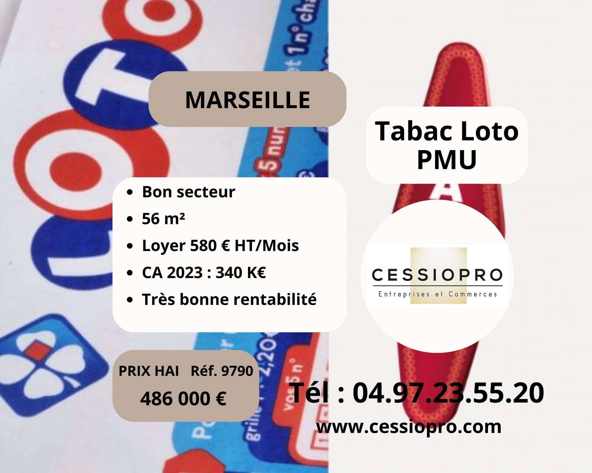 AV FDC Tabac Loto PMU Bimbeloteries sur Marseille