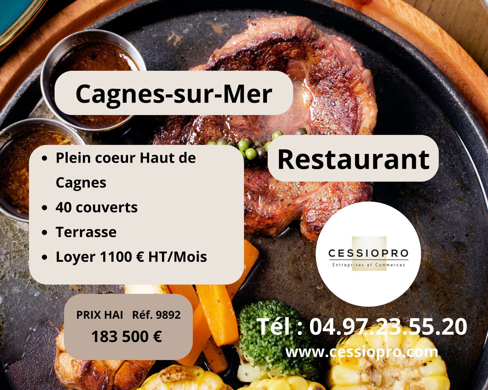 AV restaurant au coeur des hauts de Cagnes sur Mer
