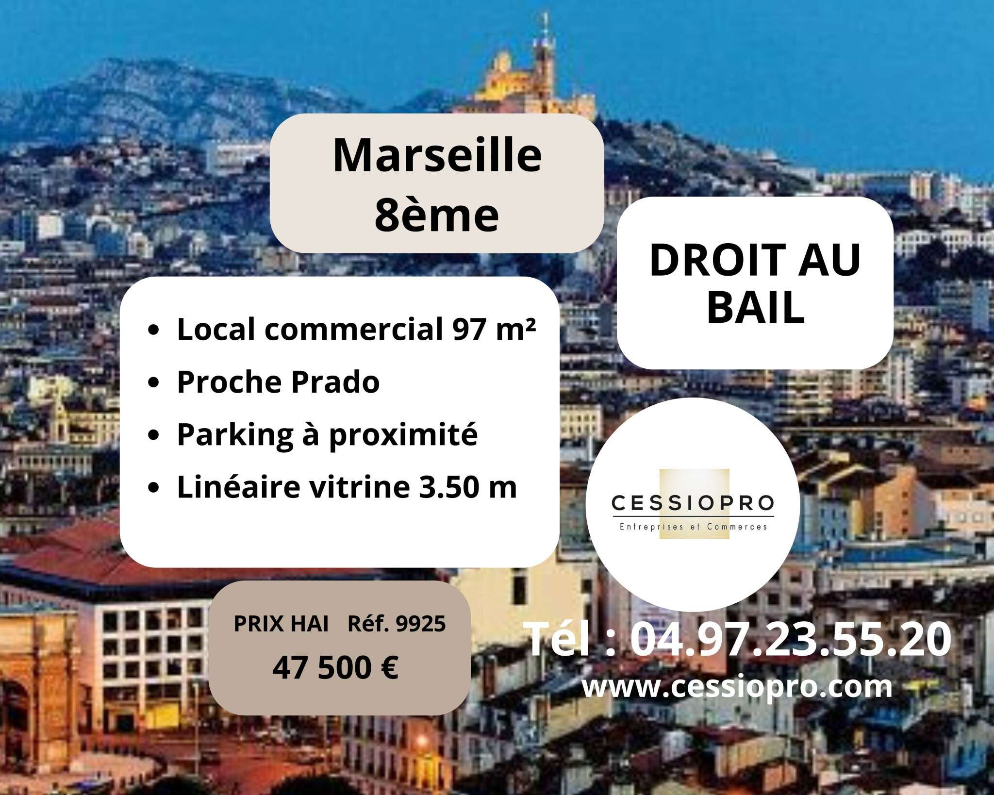 DAB local commercial 97m² à Marseille 8e Prado