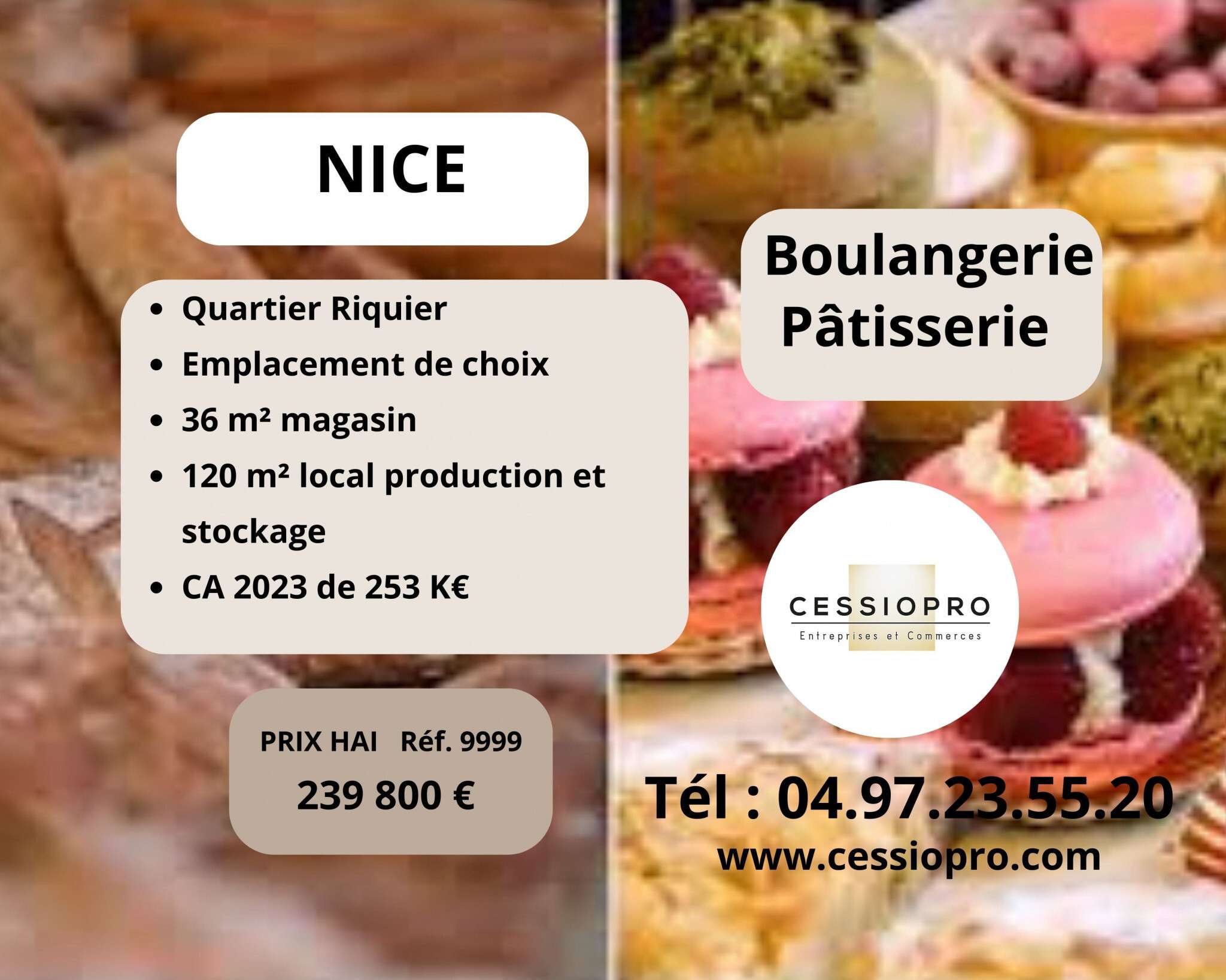 Cède boulangerie emplacement de choix Nice Riquier