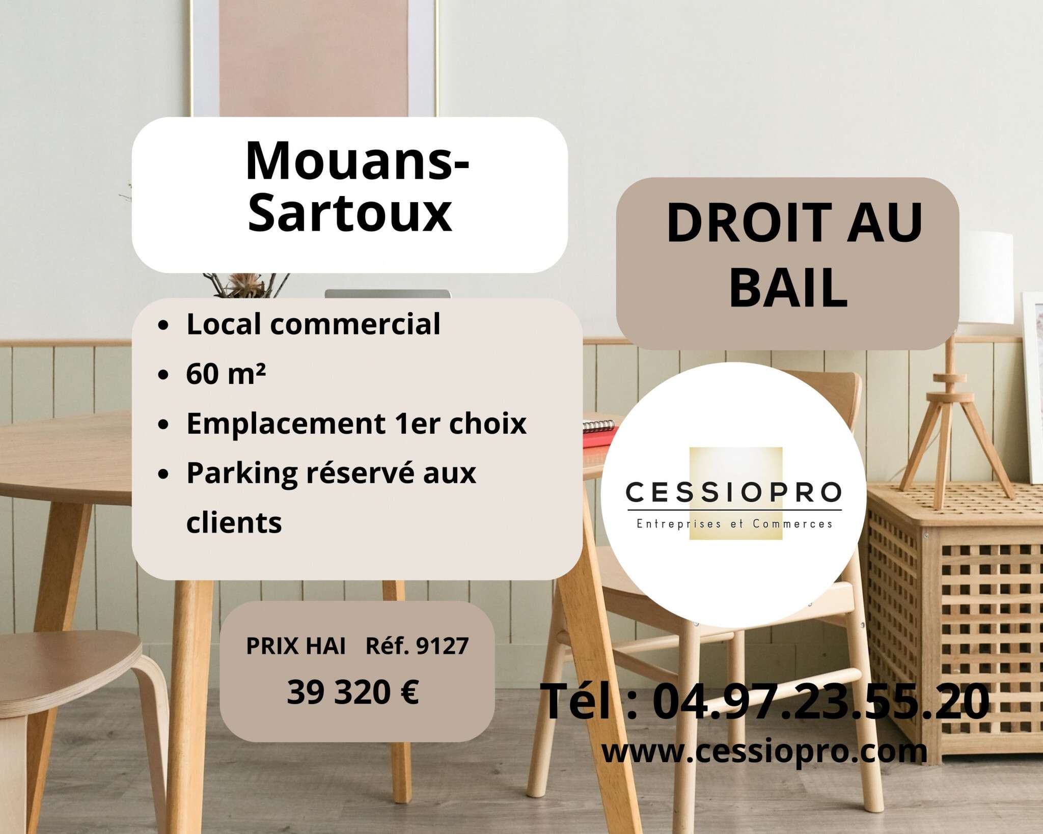 DAB local 66m² empl stratégique à Mouans-Sartoux