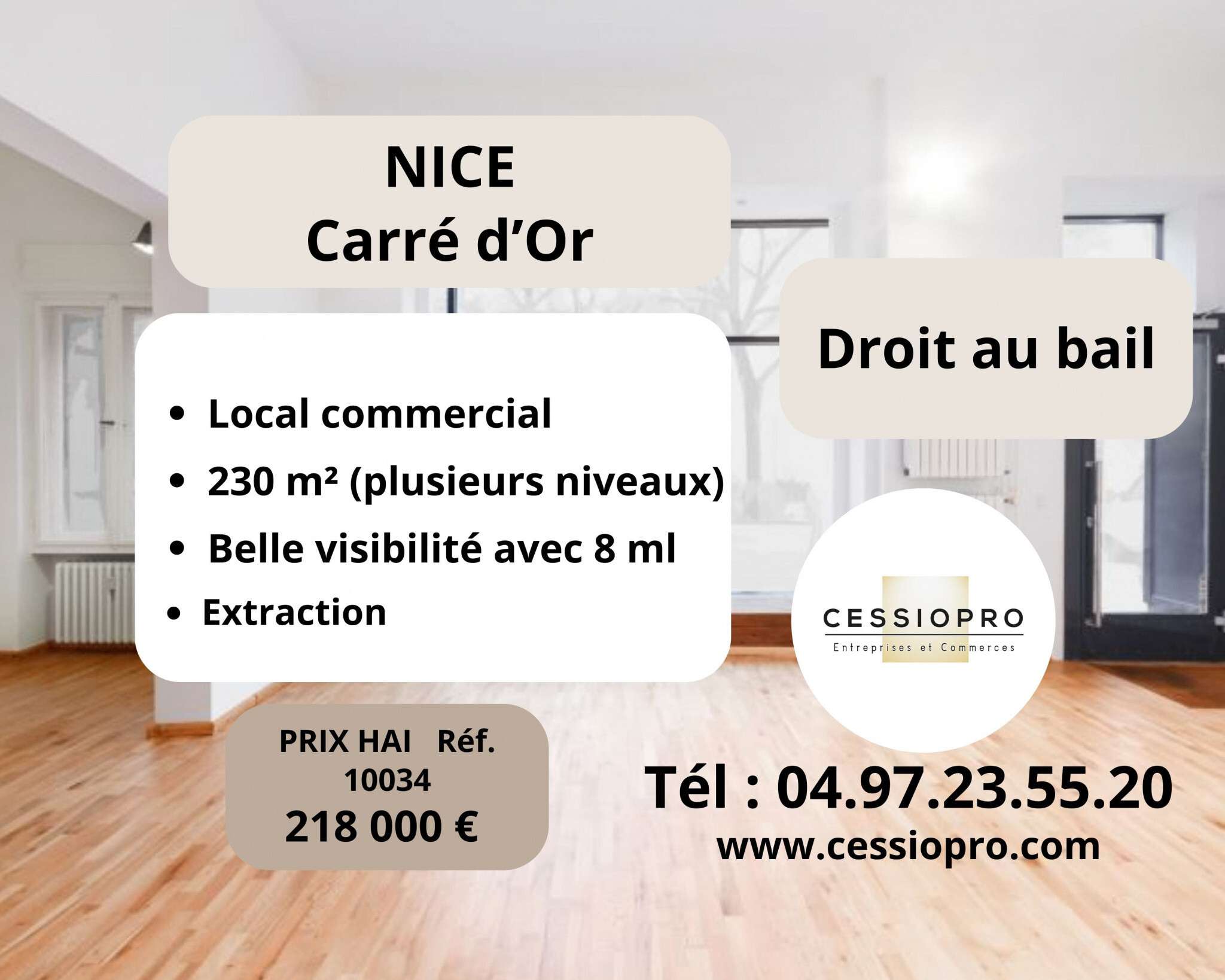 DAB local commercial 130m² à Nice Carré d'Or