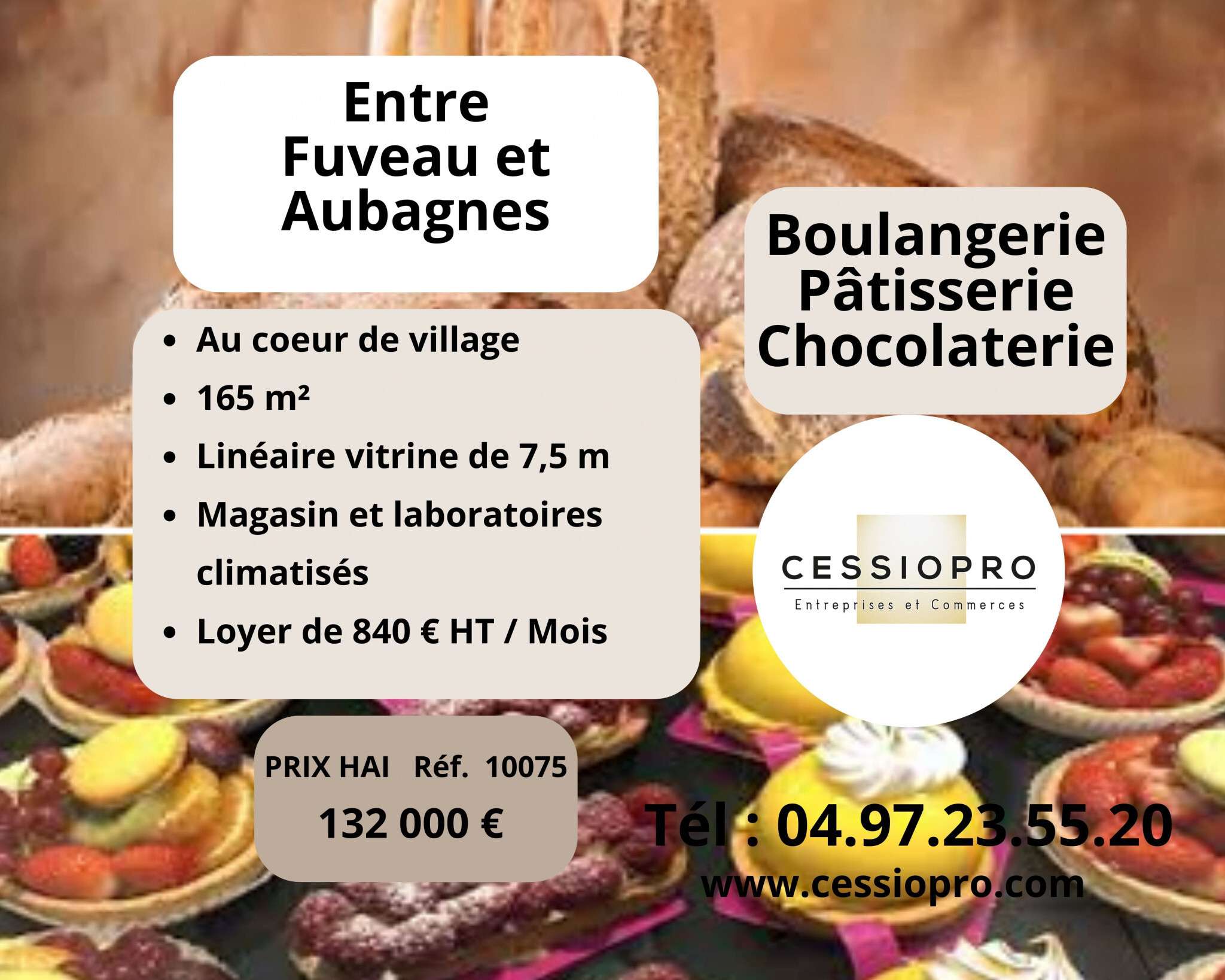 Vente boulangerie pâtisserie chocolaterie Auriol