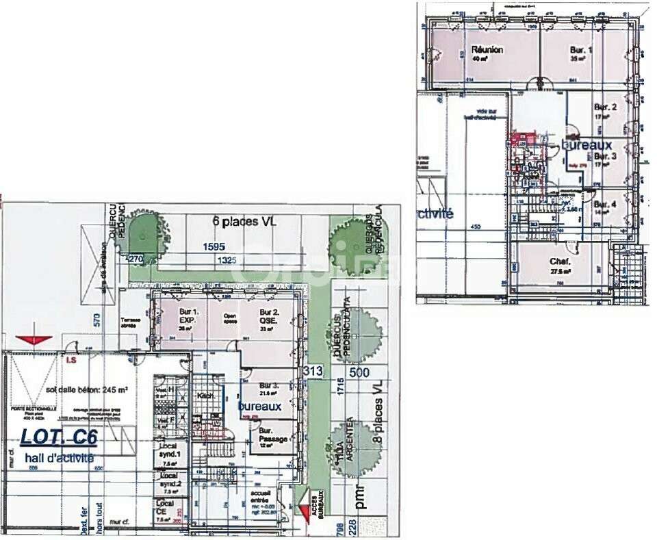 Bureaux 308 m² et 340 m² à louer à Genas