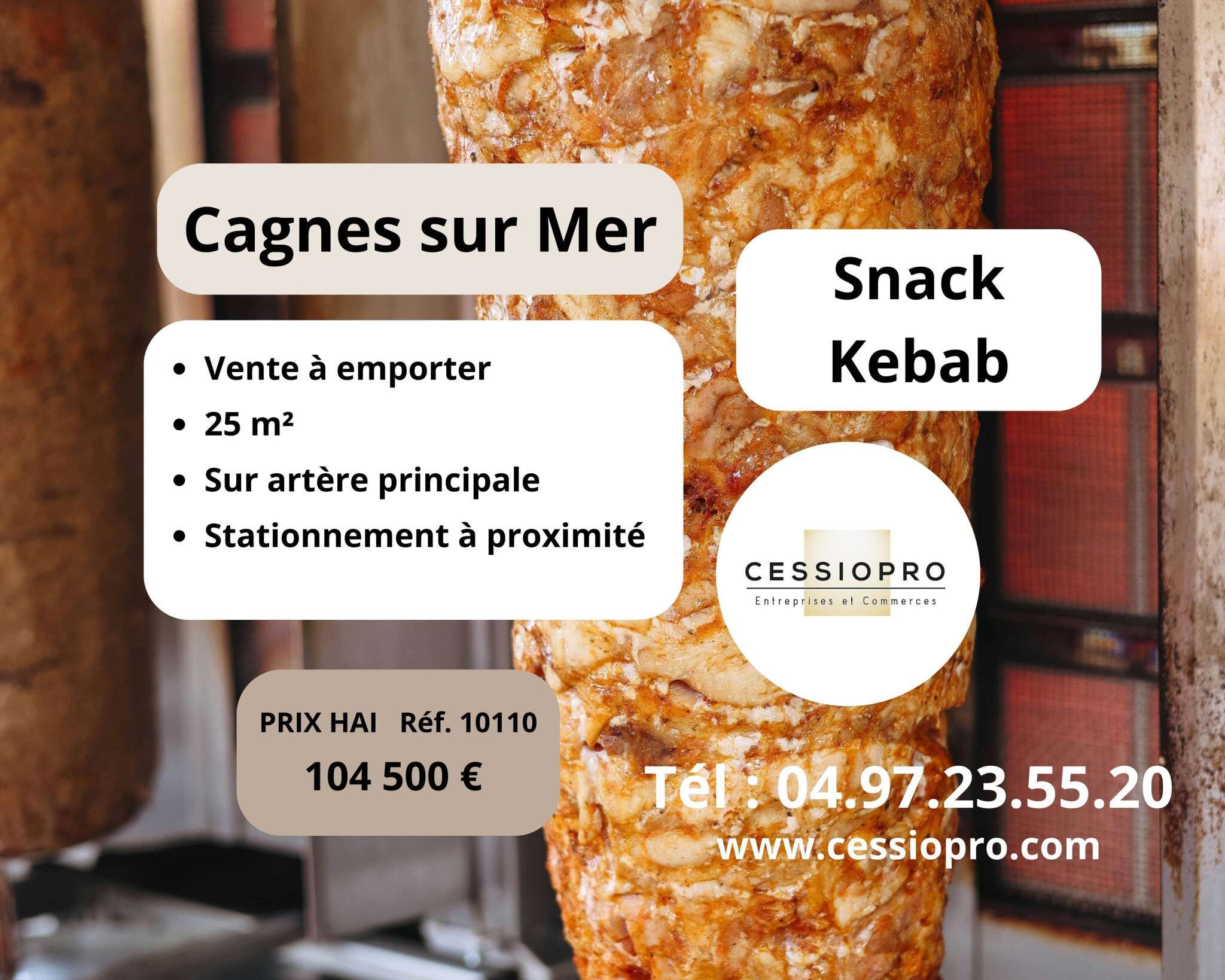 Cède snack kebab VAE à Cagnes sur Mer