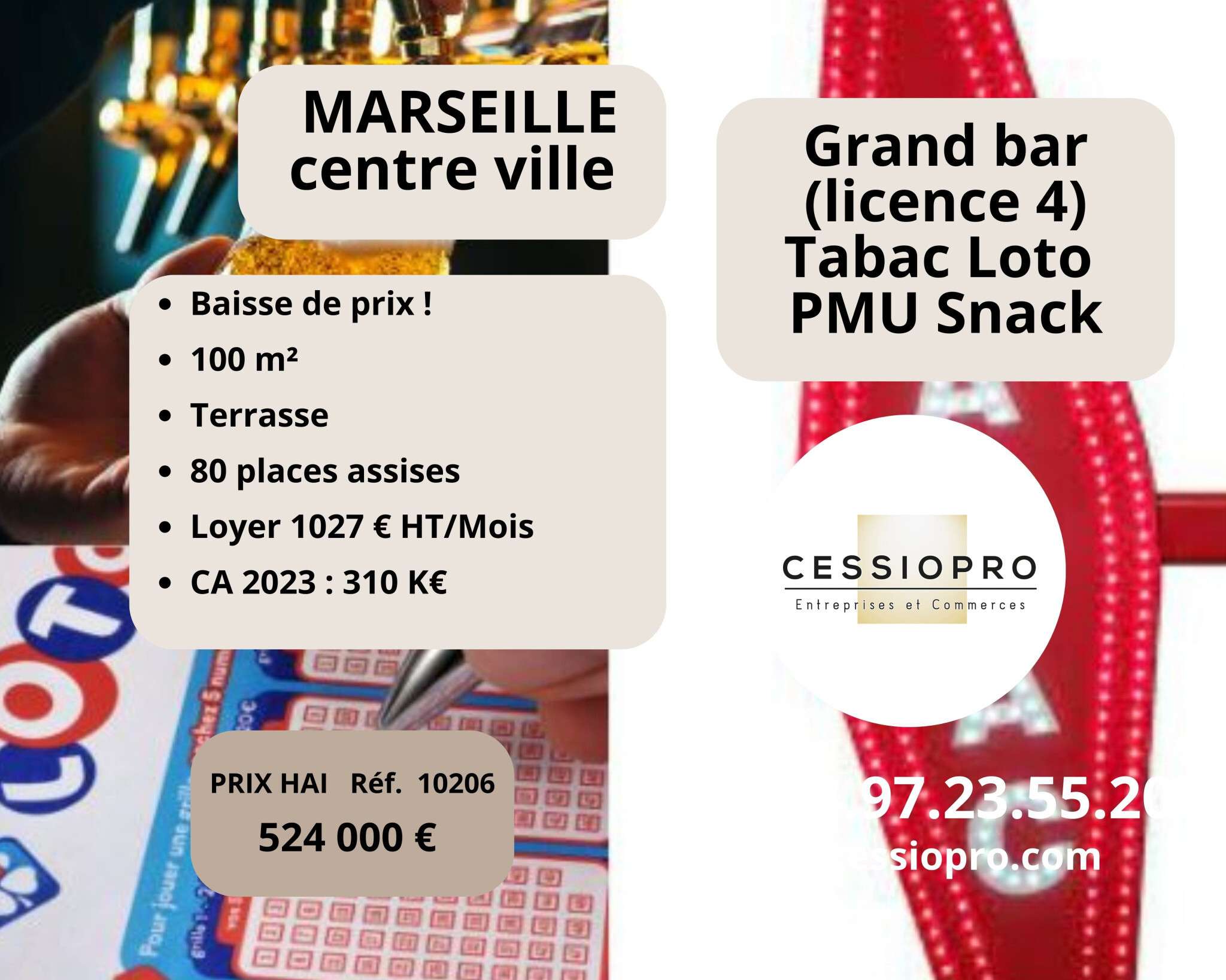 AV grand bar lic IV tabac loto PMU snack Marseille