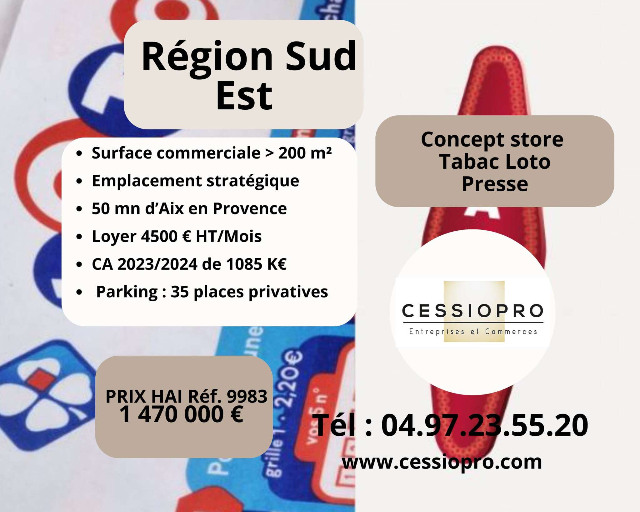 AV très beau concept store tabac loto vap shop 13