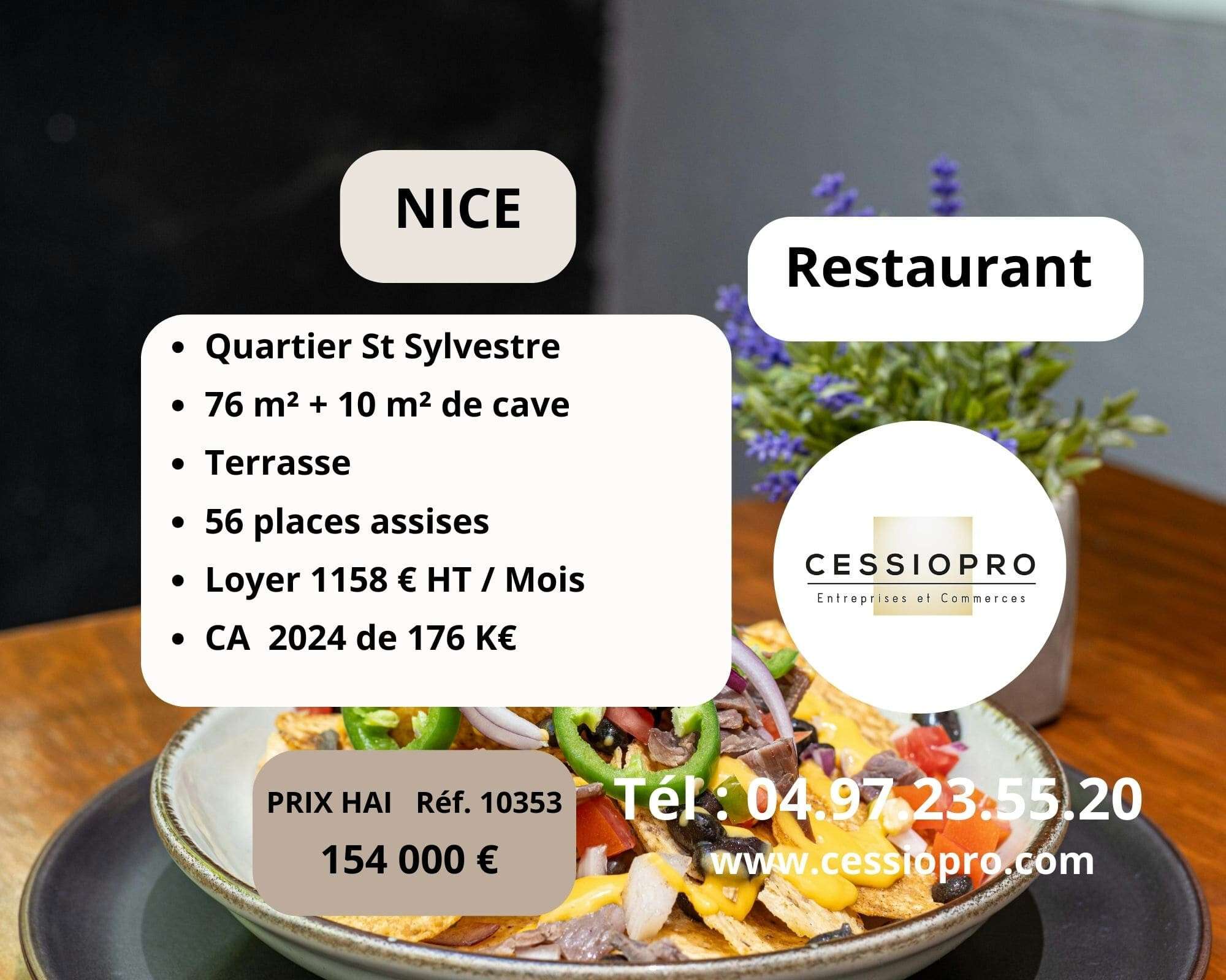 Restaurant traditionnel à vendre Nice St sylvestre
