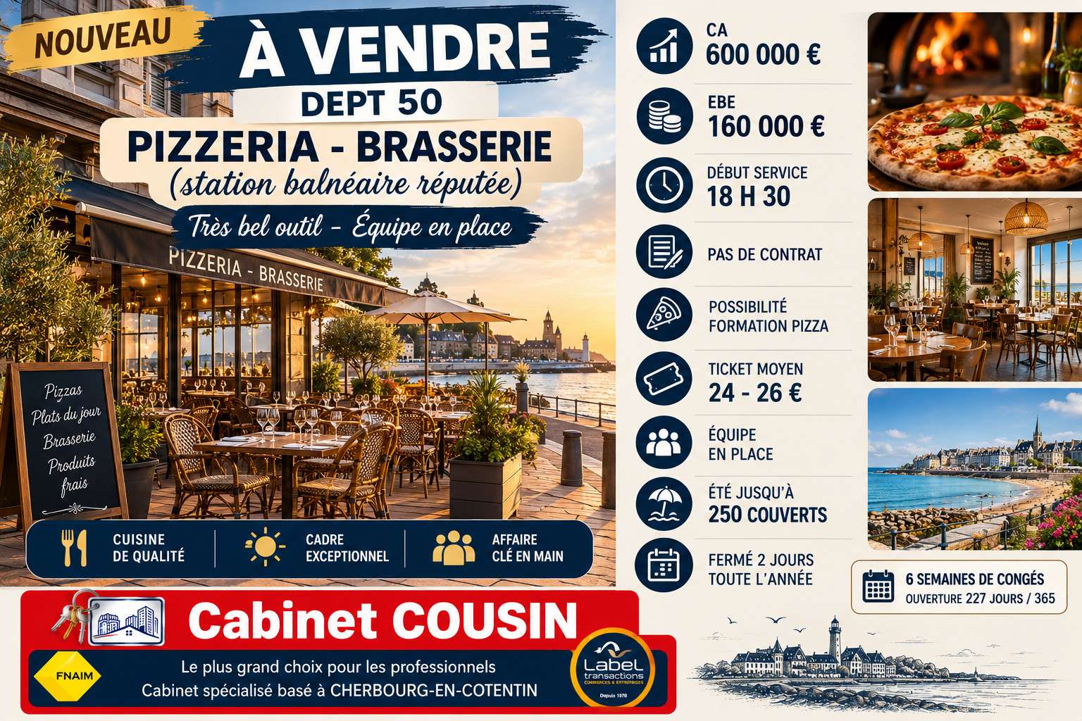 AV pizzeria brasserie station balnéaire réputée 50