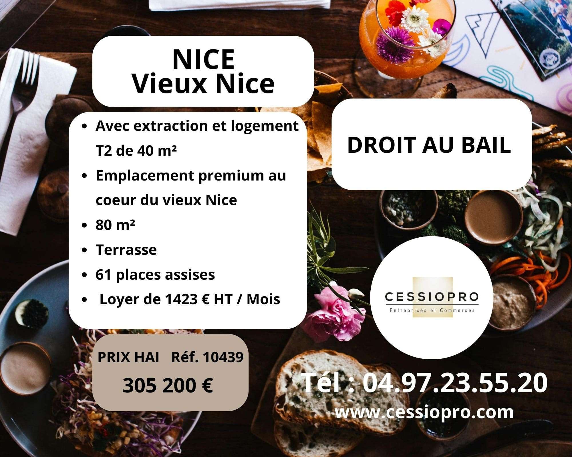 DAB 80m² avec extraction et logement Vieux-Nice