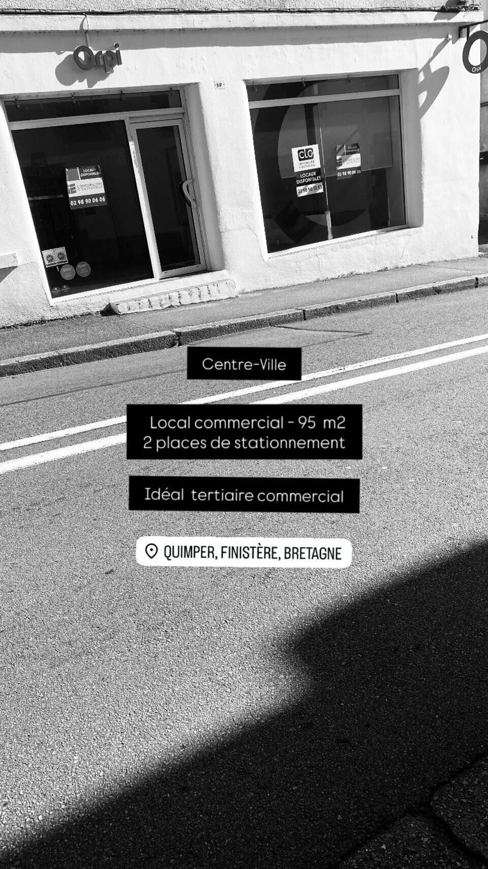 Loue local commercial bureaux de 95m² à Quimper