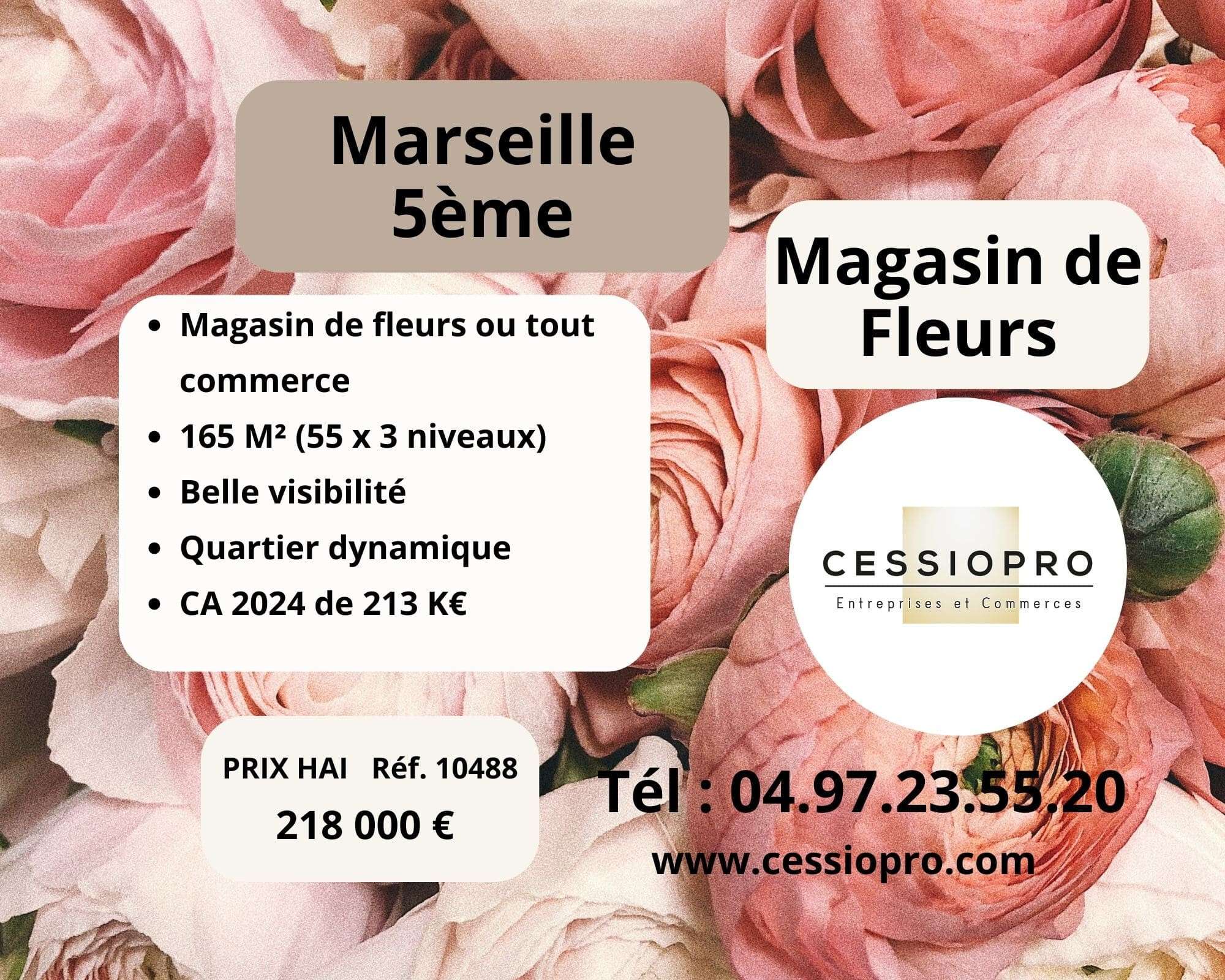 A vendre pour 218 k€ magasin de fleurs à Marseille