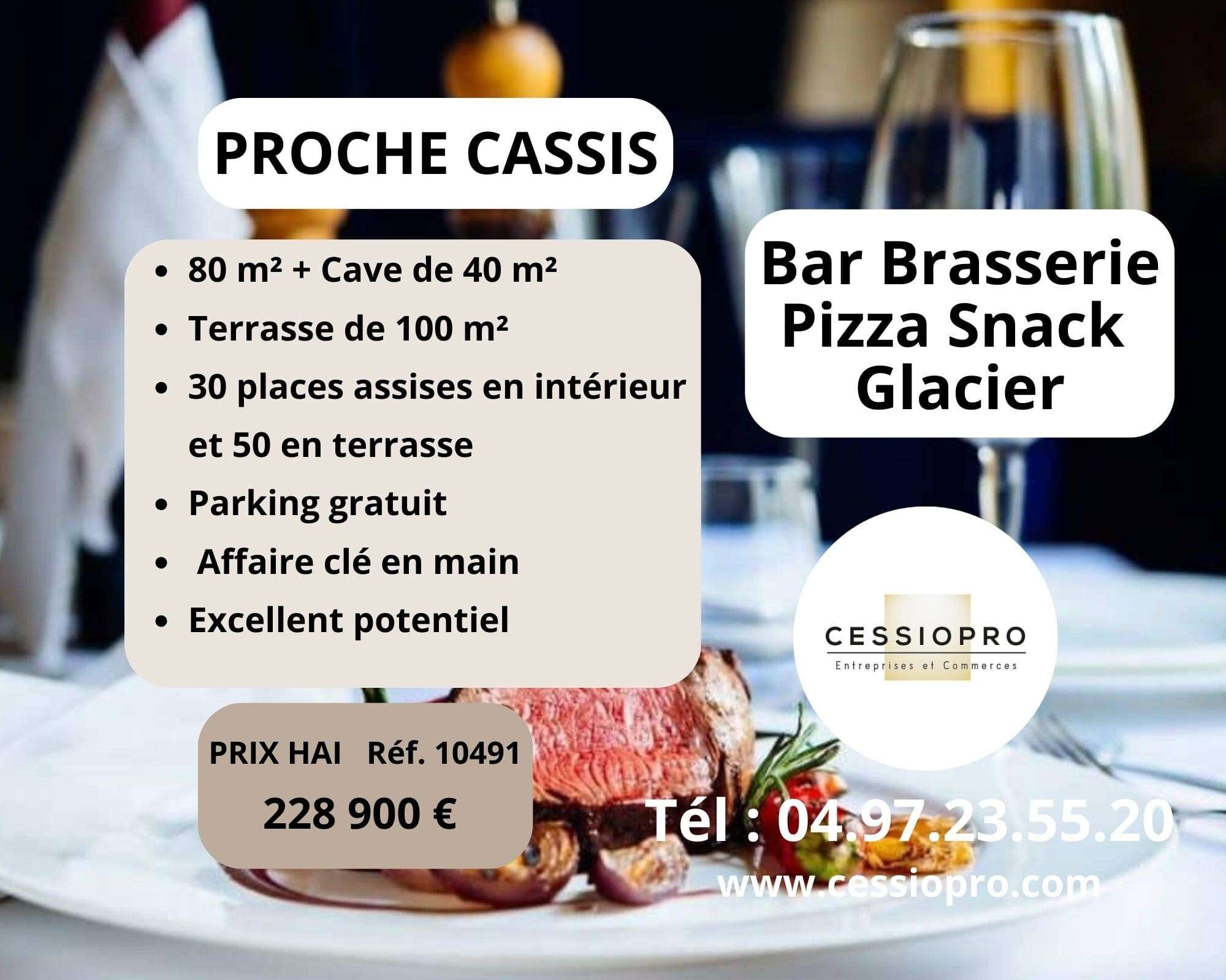 Vente bar brasserie pizza snack glacier à Cassis