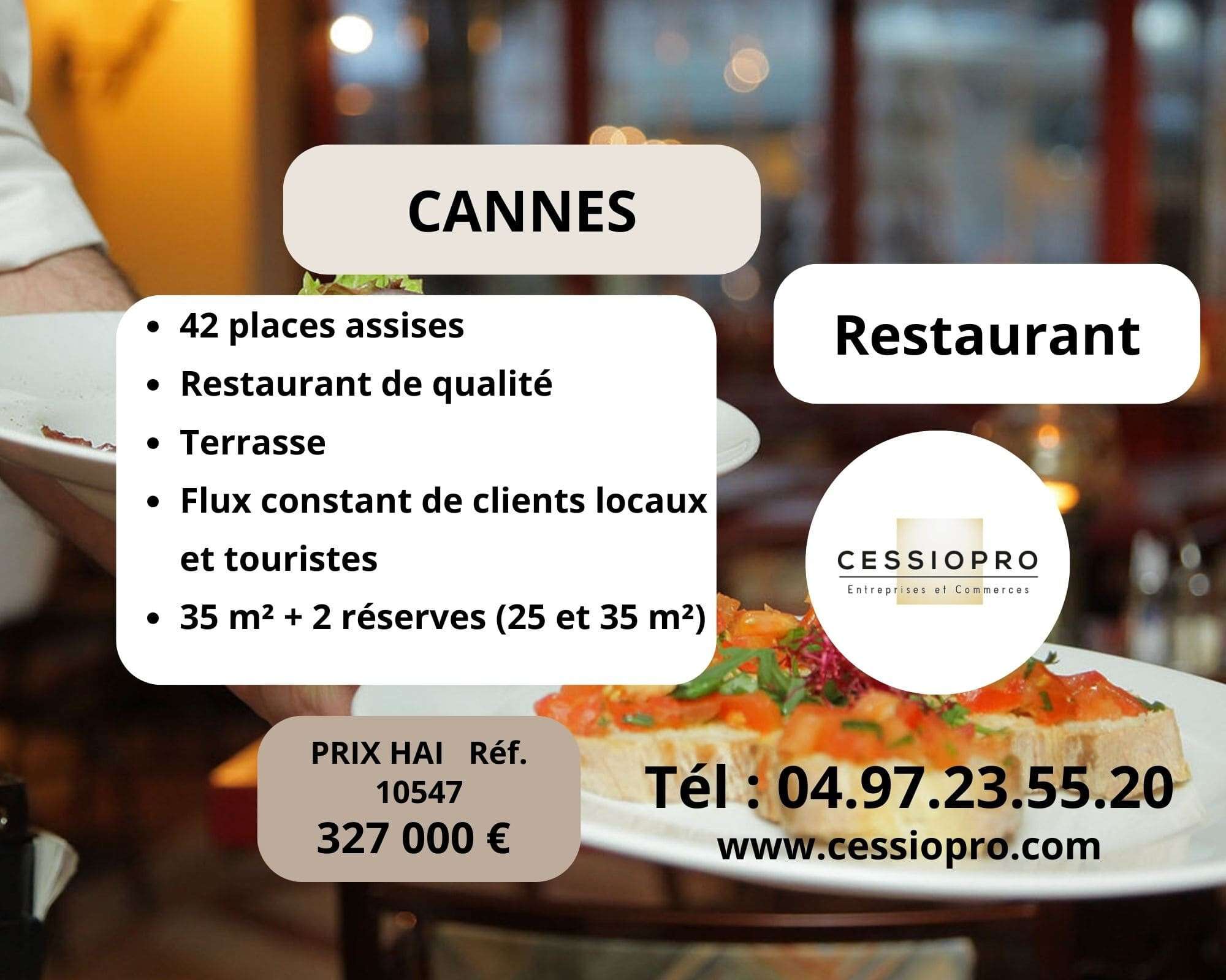 AV restaurant de qualité terrasse bel empl Cannes