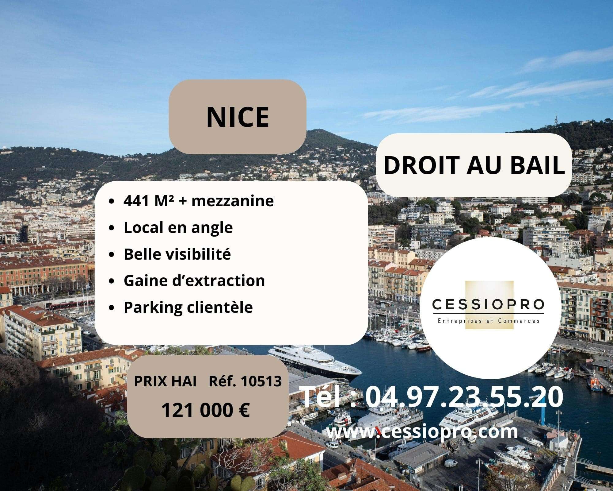 Local commercial 441m² plus mezzanine à Nice