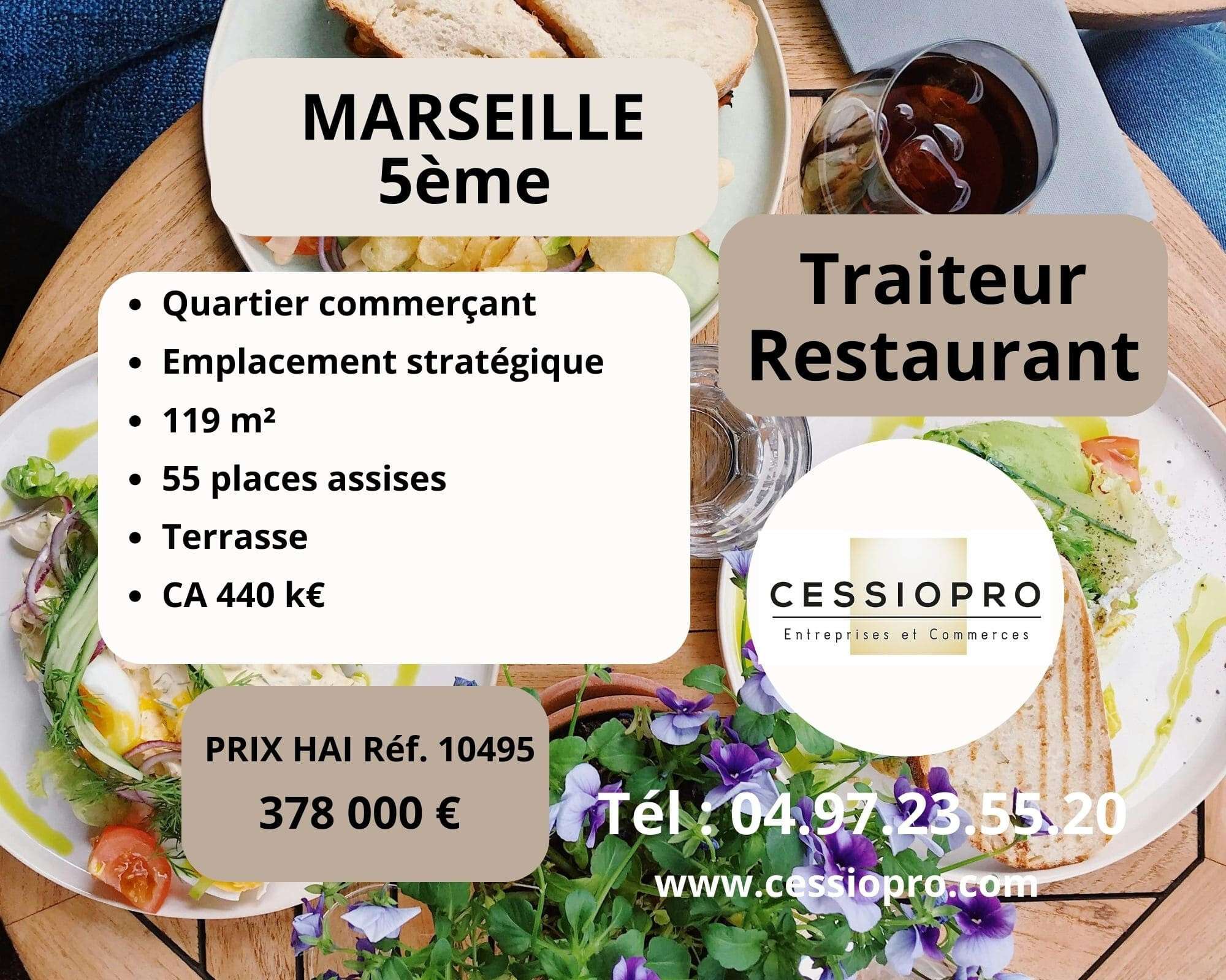 A vendre traiteur/restaurant à Marseille 13005