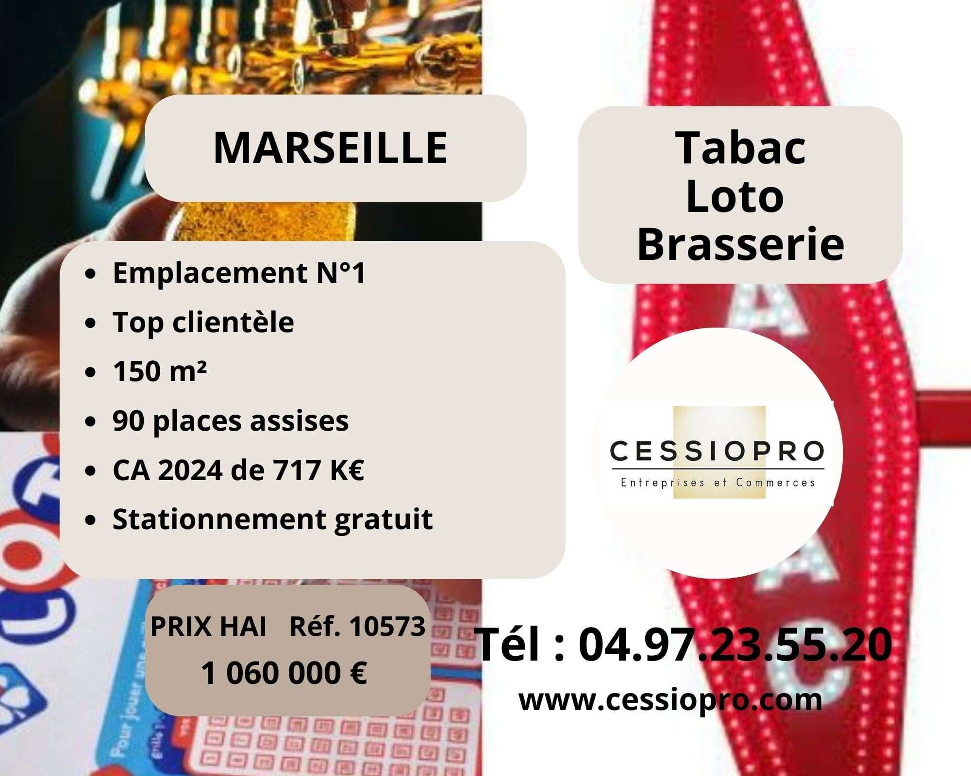 Vente Tabac Loto brasserie, empl N°1 Marseille