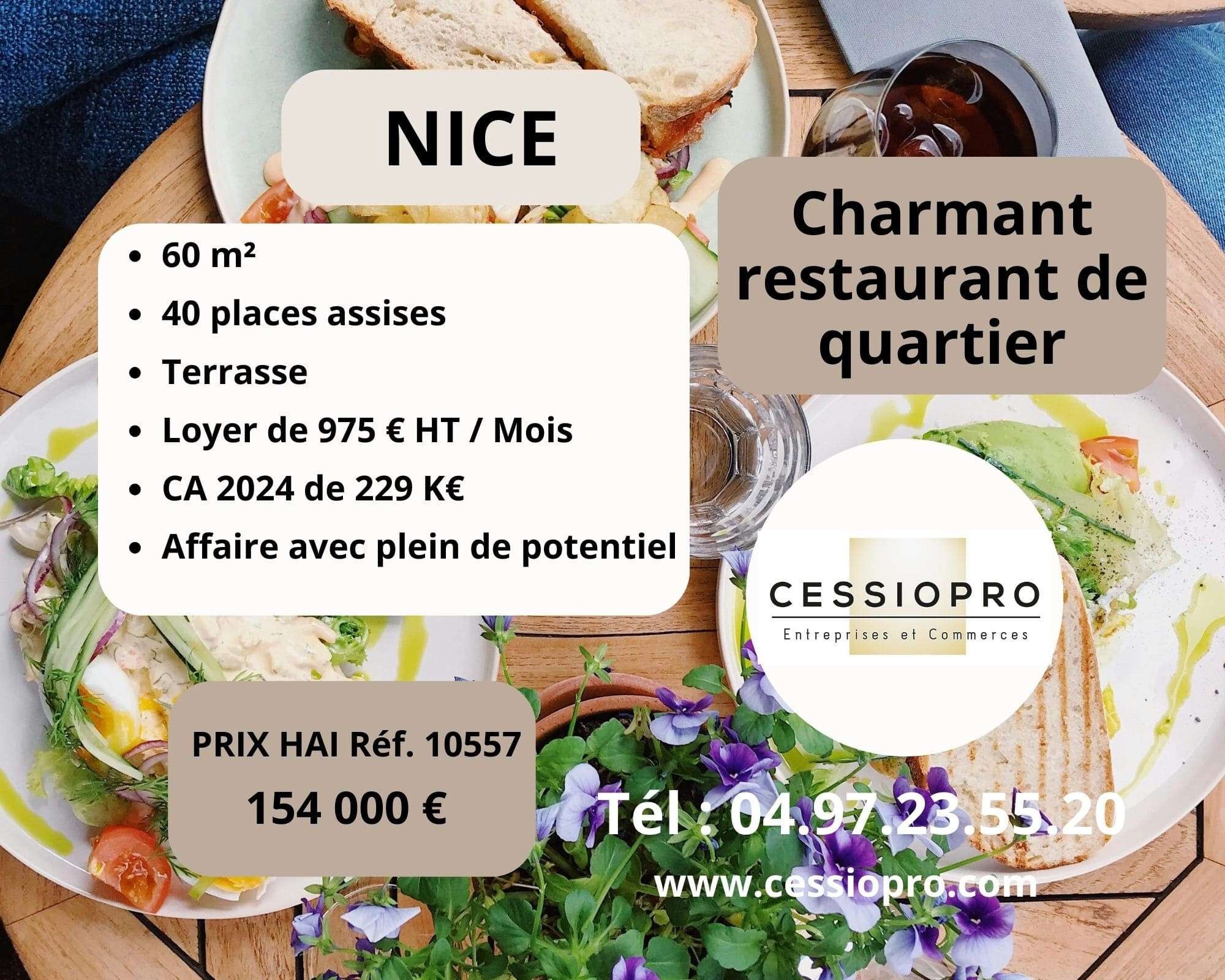 AV charmant restaurant de quartier avec terrasse  