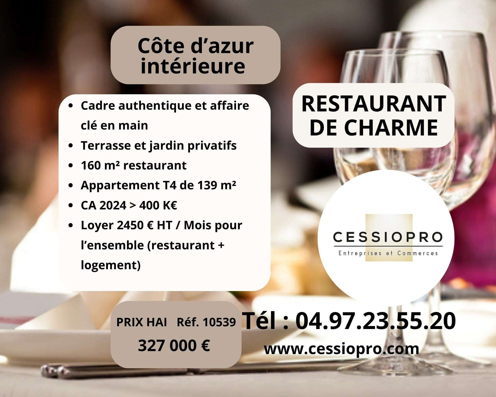 AV restaurant de charme terrasse logement à Opio