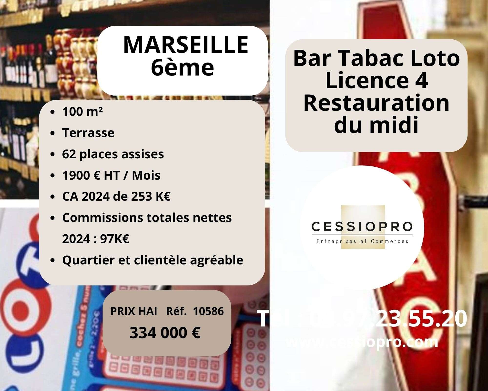 Vente bar tabac loto restaurant du midi Marseille