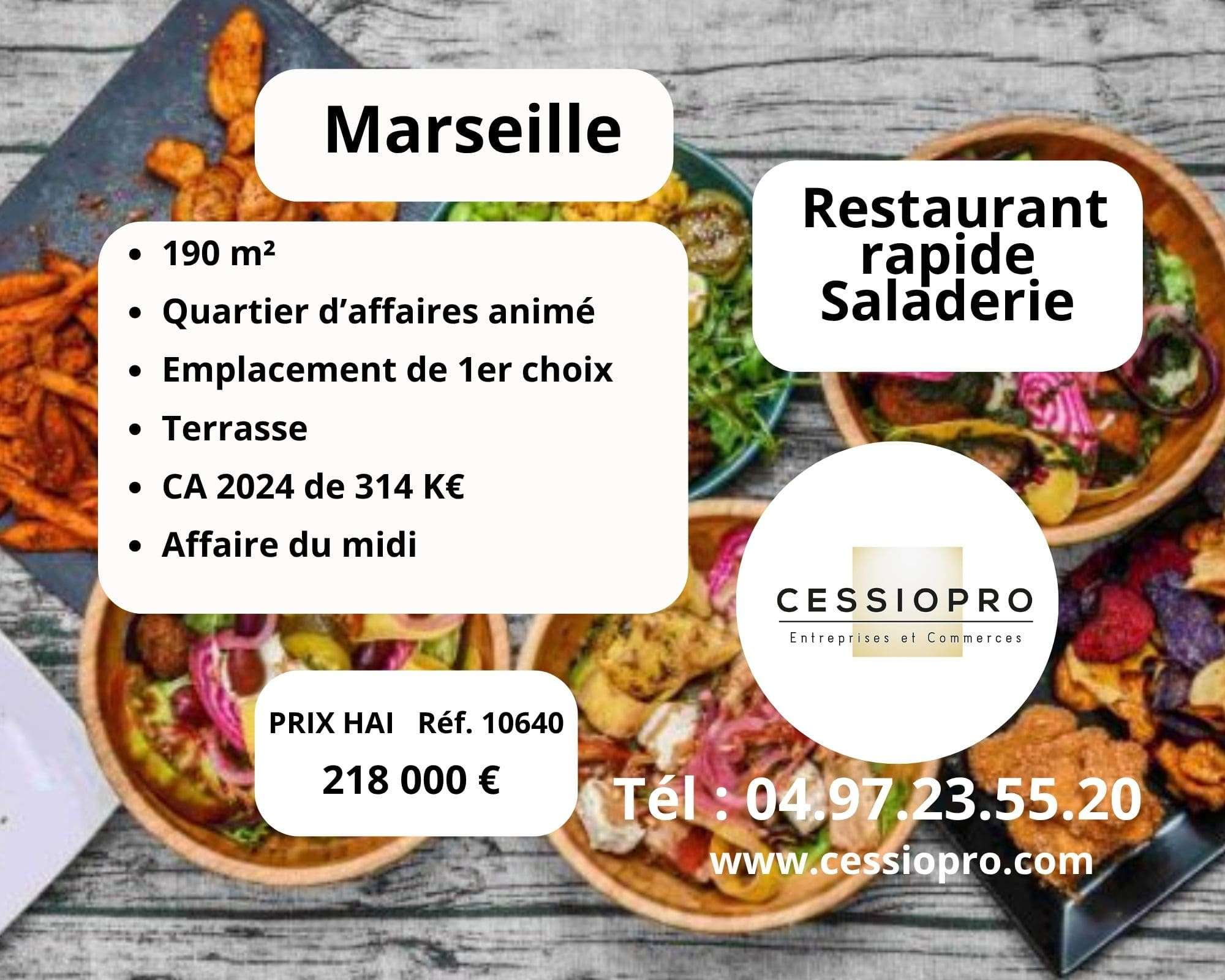 AV restaurant rapide avec terrasse à Marseille 