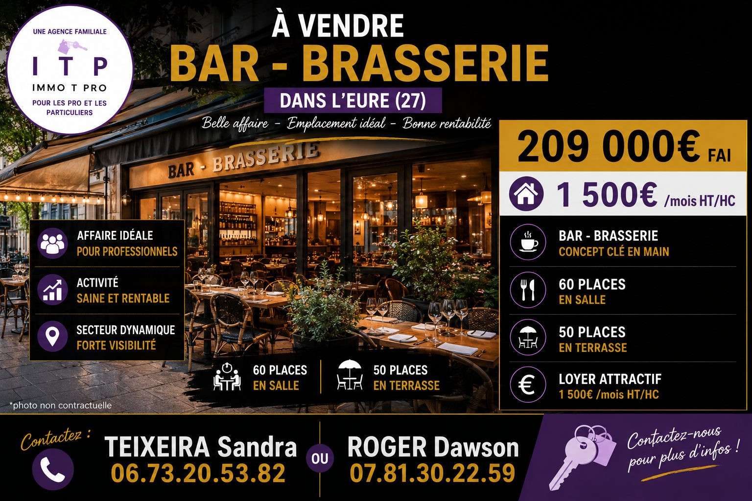 Cède magnifique bar brasserie d'angle les Authieux