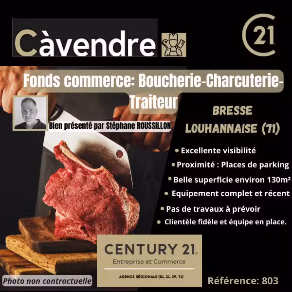 Vente FDC boucherie en Bresse Louhannaise