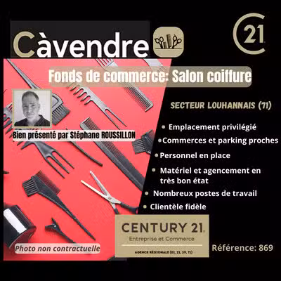 Vente fonds de commerce coiffure à Louhans