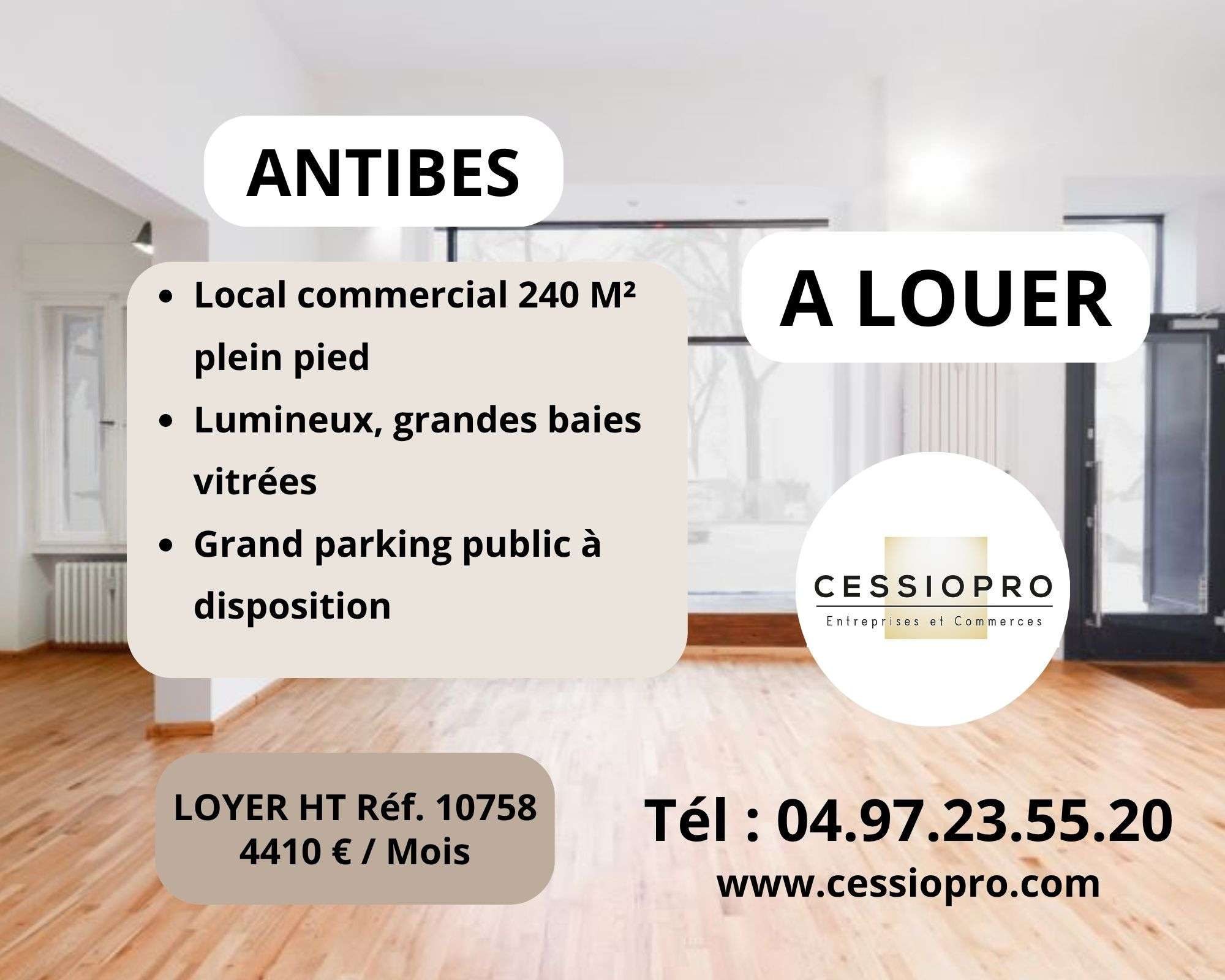 A louer local 240m² empl stratégique à Antibes