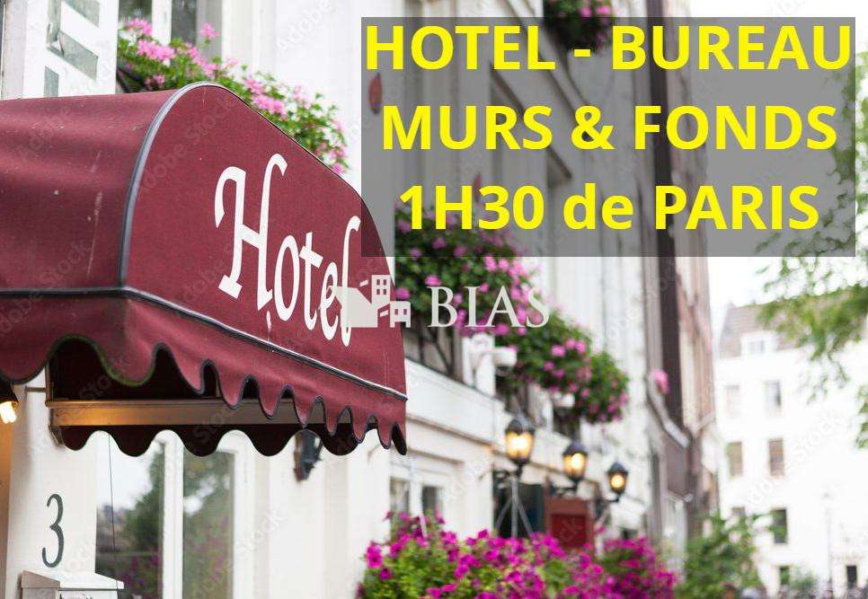 Hôtel bureau à vendre murs & fonds à 1h30 de Paris