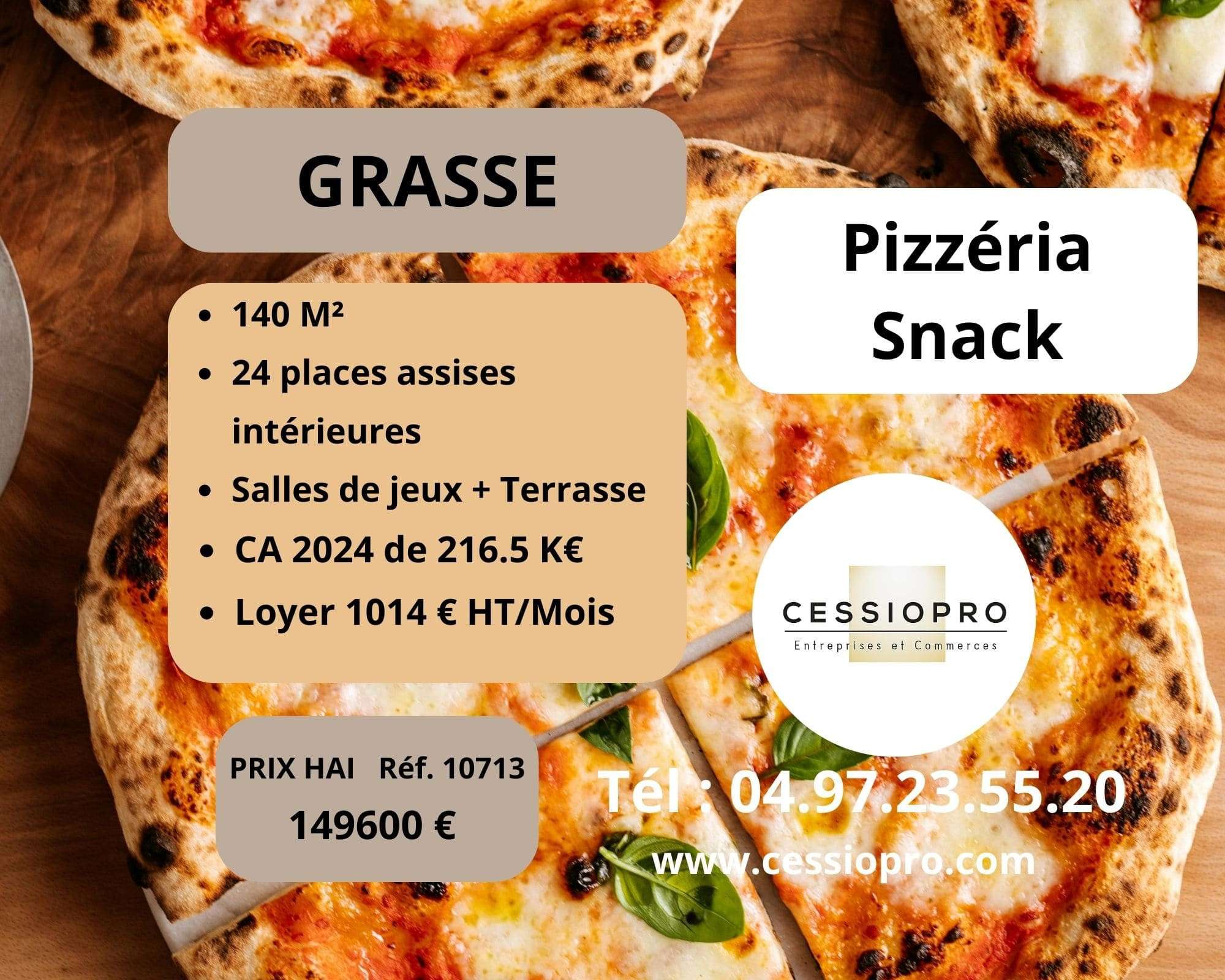 Vente pizzeria/snack en ZA secteur Grasse (06)