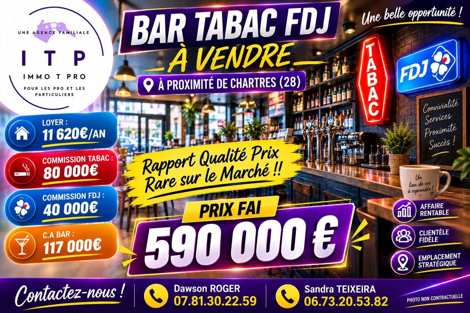 AV magnifique bar tabac FDJ dans l'Eure et Loir