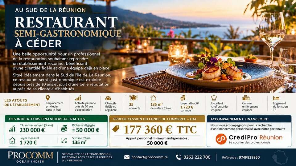Restaurant 35 cvts à vendre à Saint Pierre