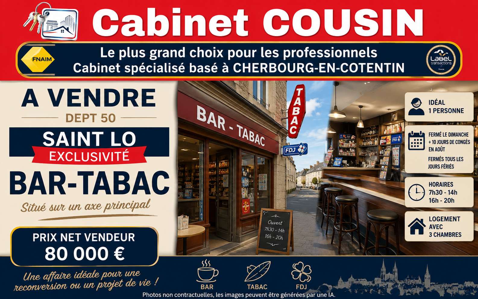 Vente bar Tabac Presse à Saint-Georges-Montcocq