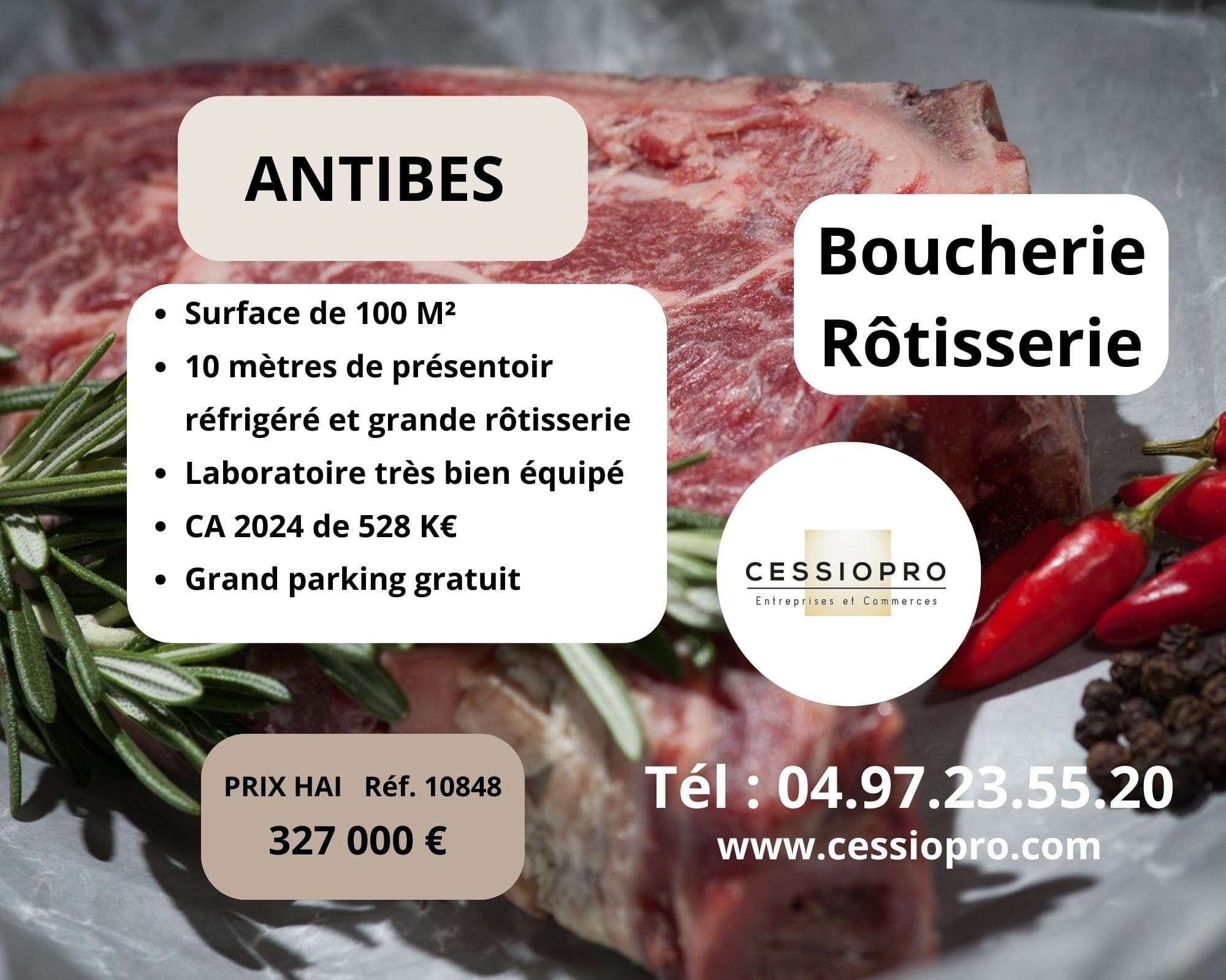 AV boucherie bonne réputation avec parking Antibes