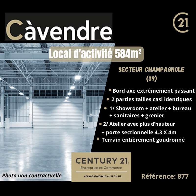Vente local d'activité 584m² secteur Champagnole