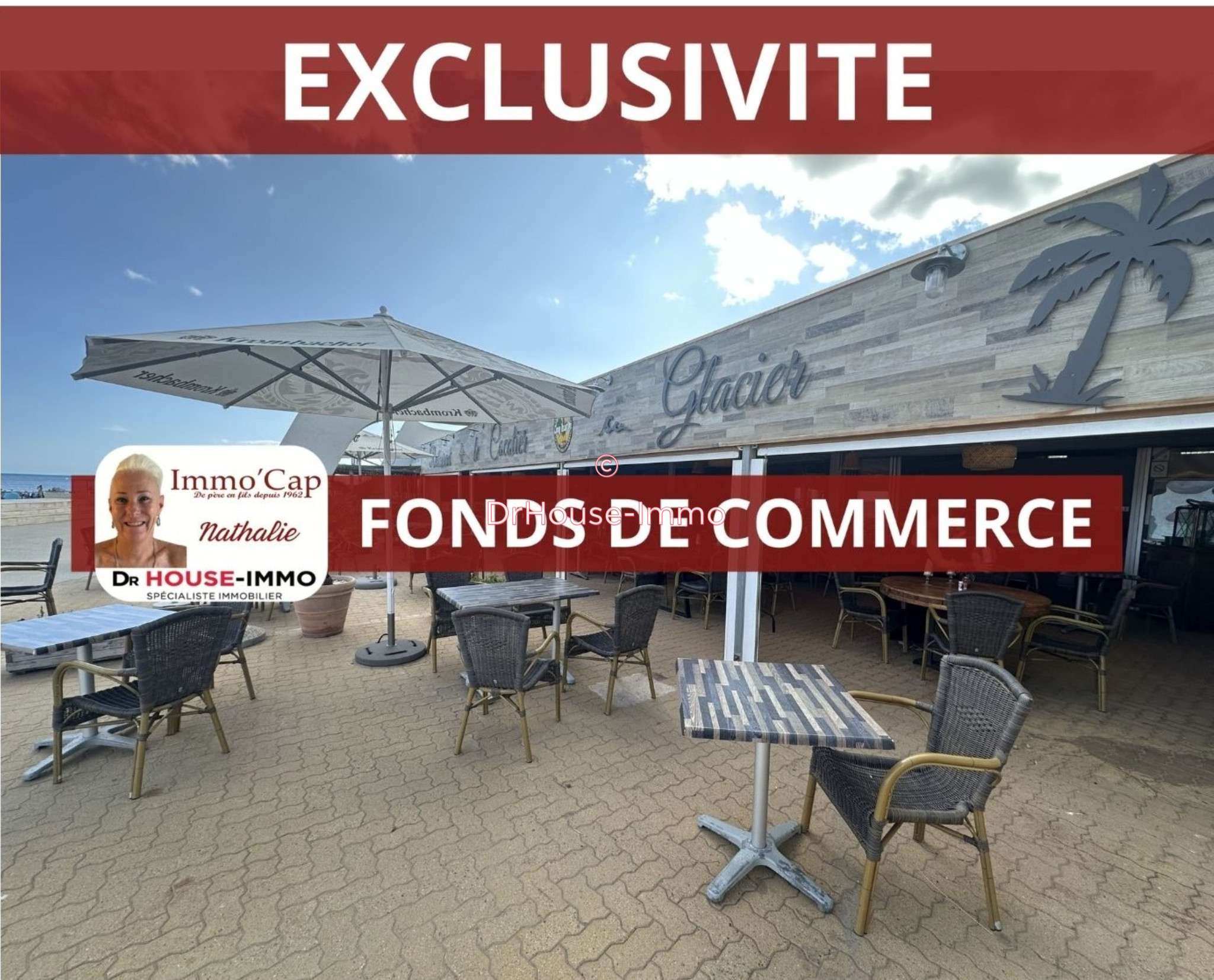 Vente FDC restaurant 250m² front de mer Cap d'Agde