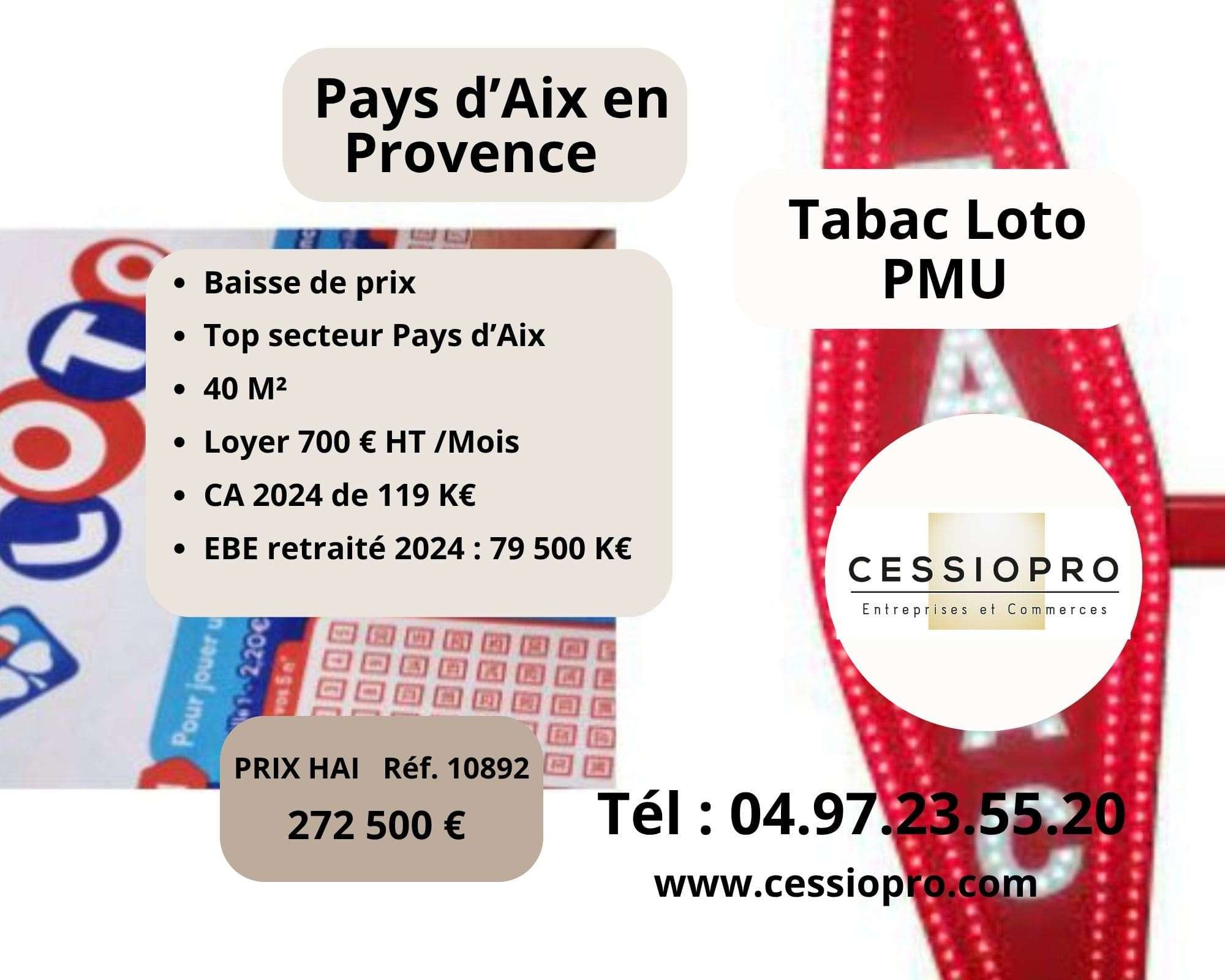 Vente FDC Tabac Loto PMU Pays d'Aix en Provence