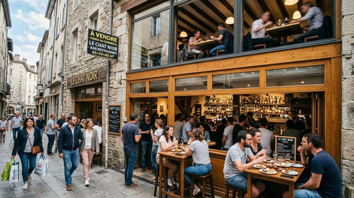 Vente bar brasserie de 180m² en centre Mende