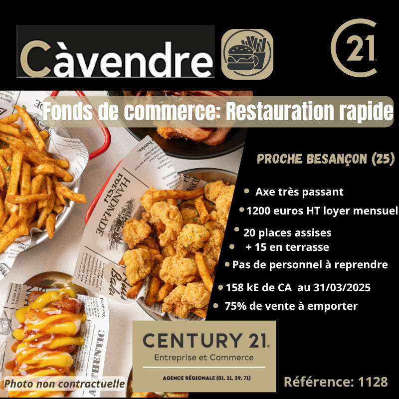 Vente restauration rapide proche de Besançon