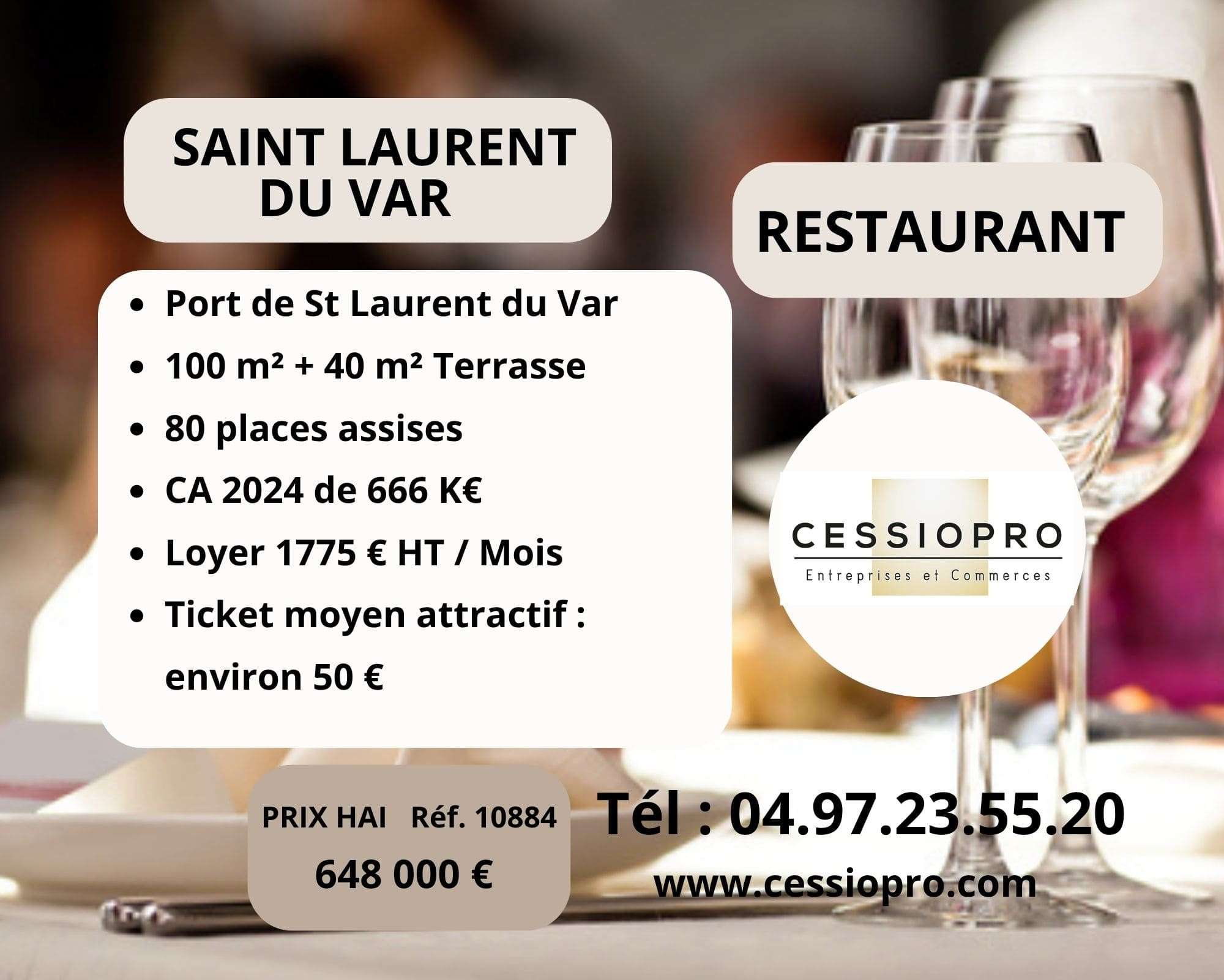 A vendre restaurant port de Saint Laurent du Var