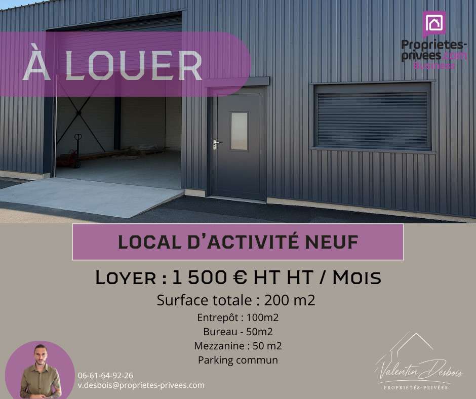 A louer local neuf 150m² secteur Carcassonne Est