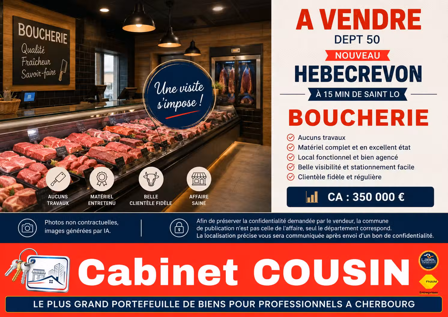 Vente boucherie à Hebecrevon à 15 min de St Lo