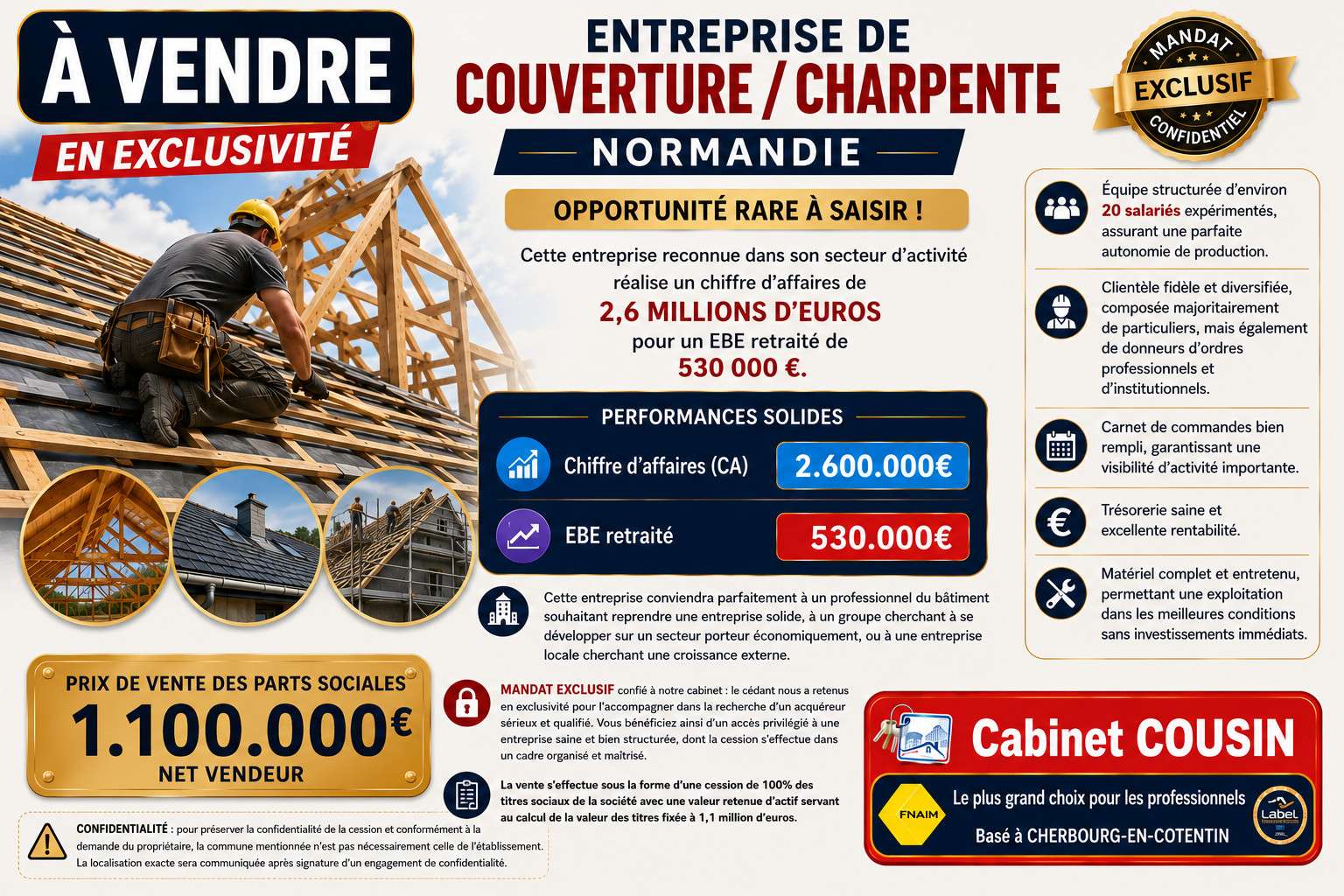 Vente FDC couverture charpente à Saint Lo