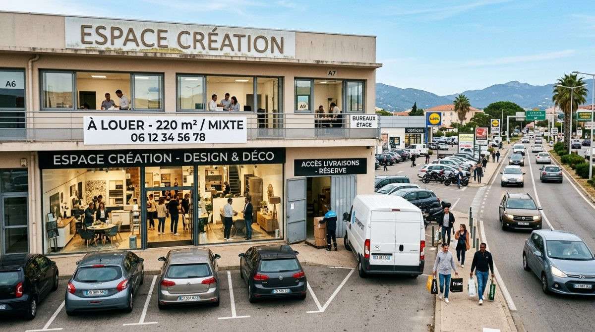 A louer locaux commerciaux 220m² Ajaccio St Joseph